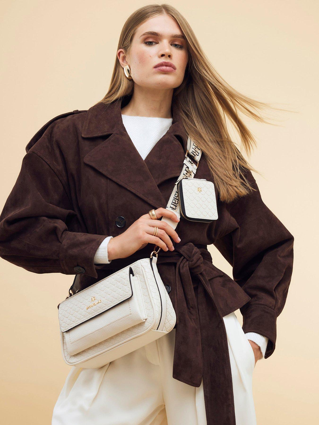Image 1 of 5 of River Island 2343 Utility Pochette Crossbody Bag - Cream