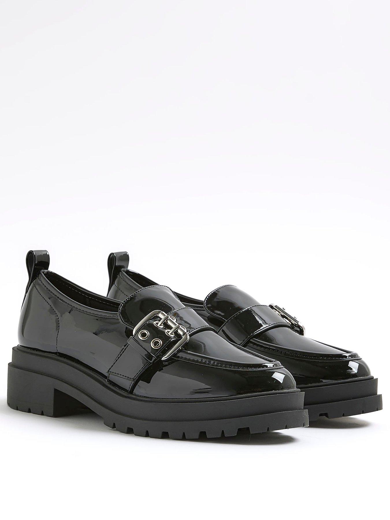 Image 4 of 6 of River Island Buckled Full Loafers - Black