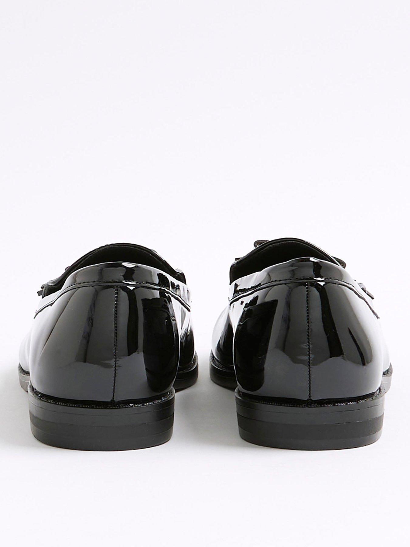 Image 4 of 5 of River Island Patent Tassel Loafer - Black