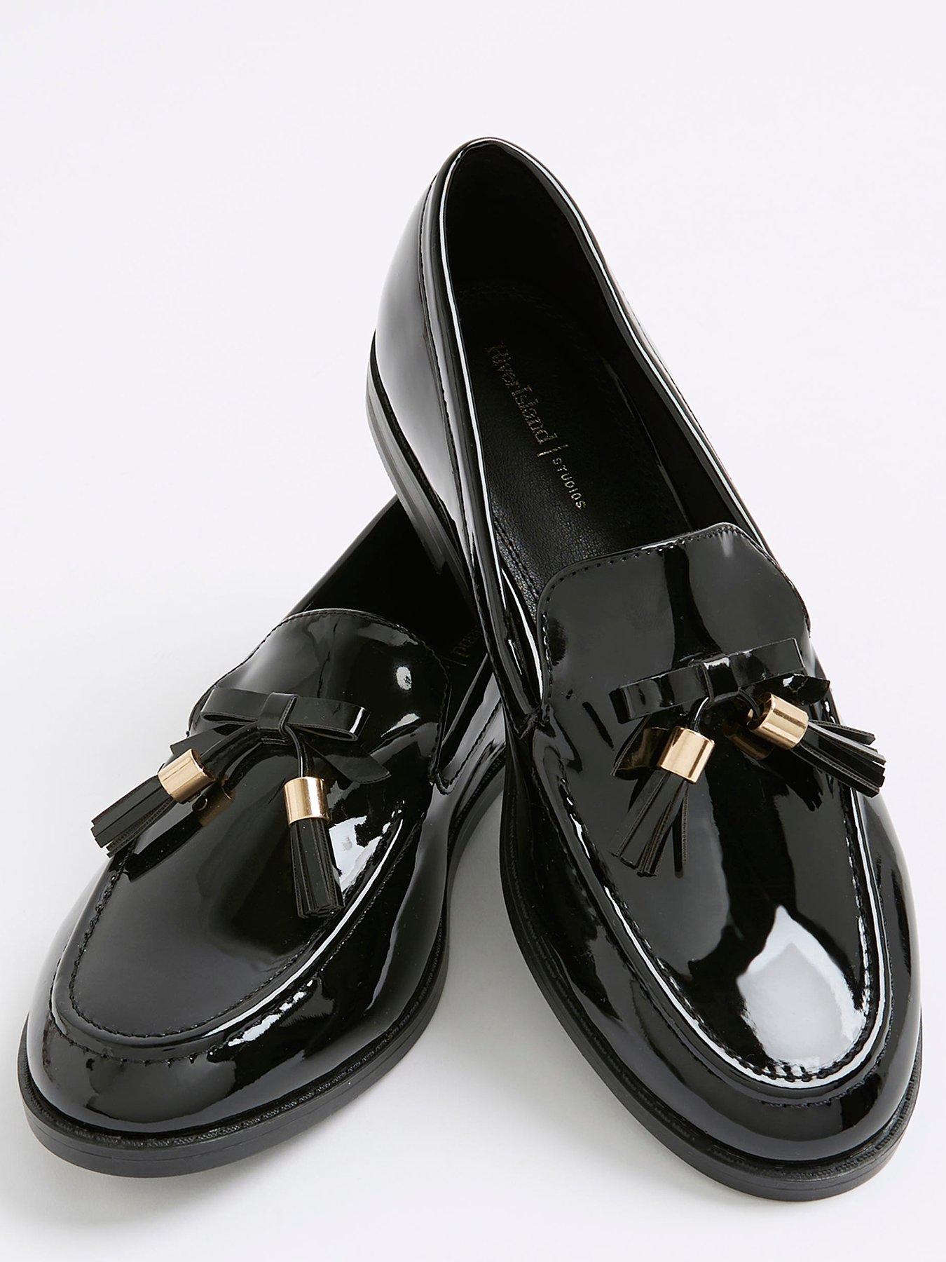 Image 5 of 5 of River Island Patent Tassel Loafer - Black