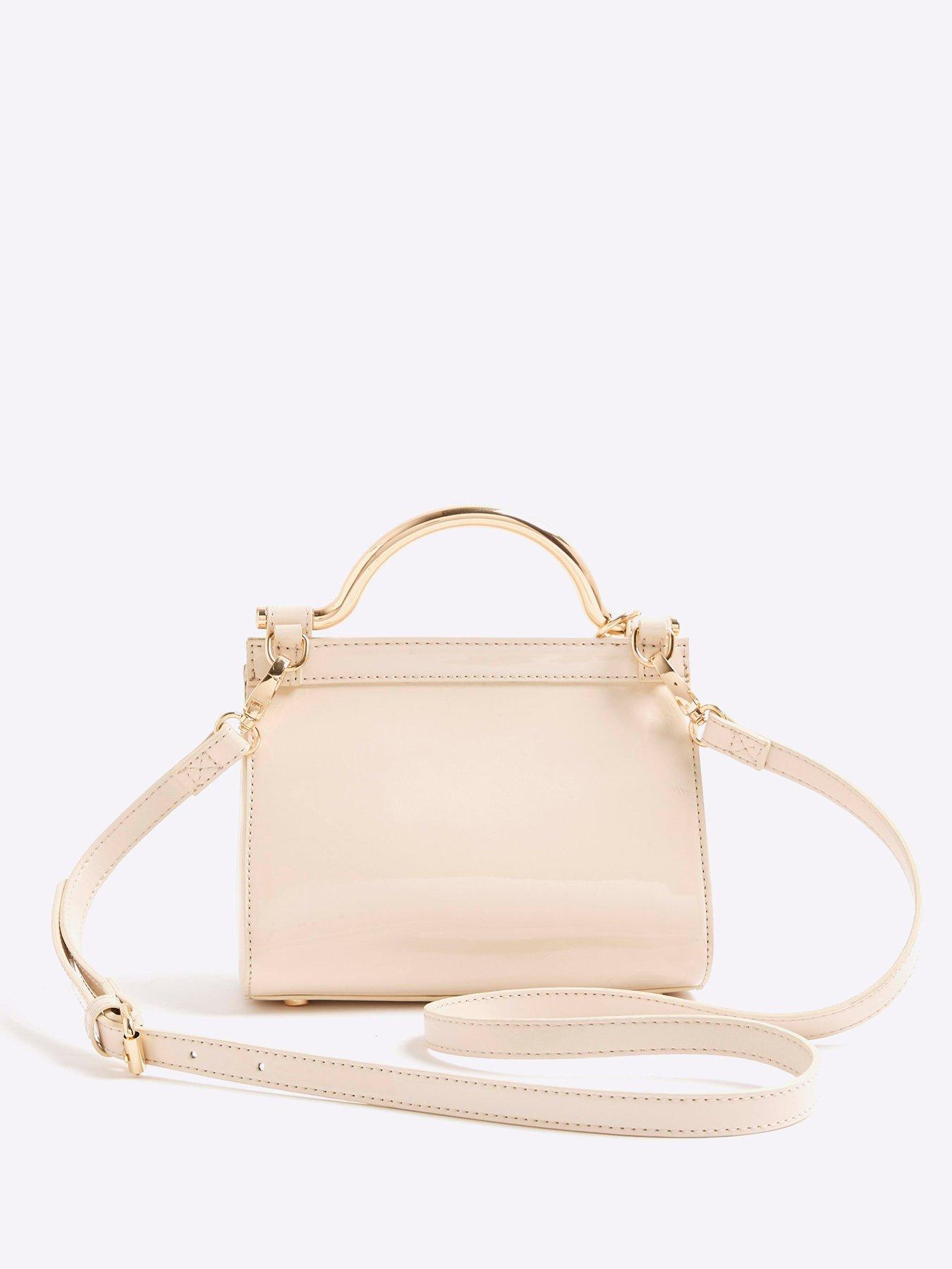 Image 3 of 6 of River Island Metal Handle Mini Tote - Cream