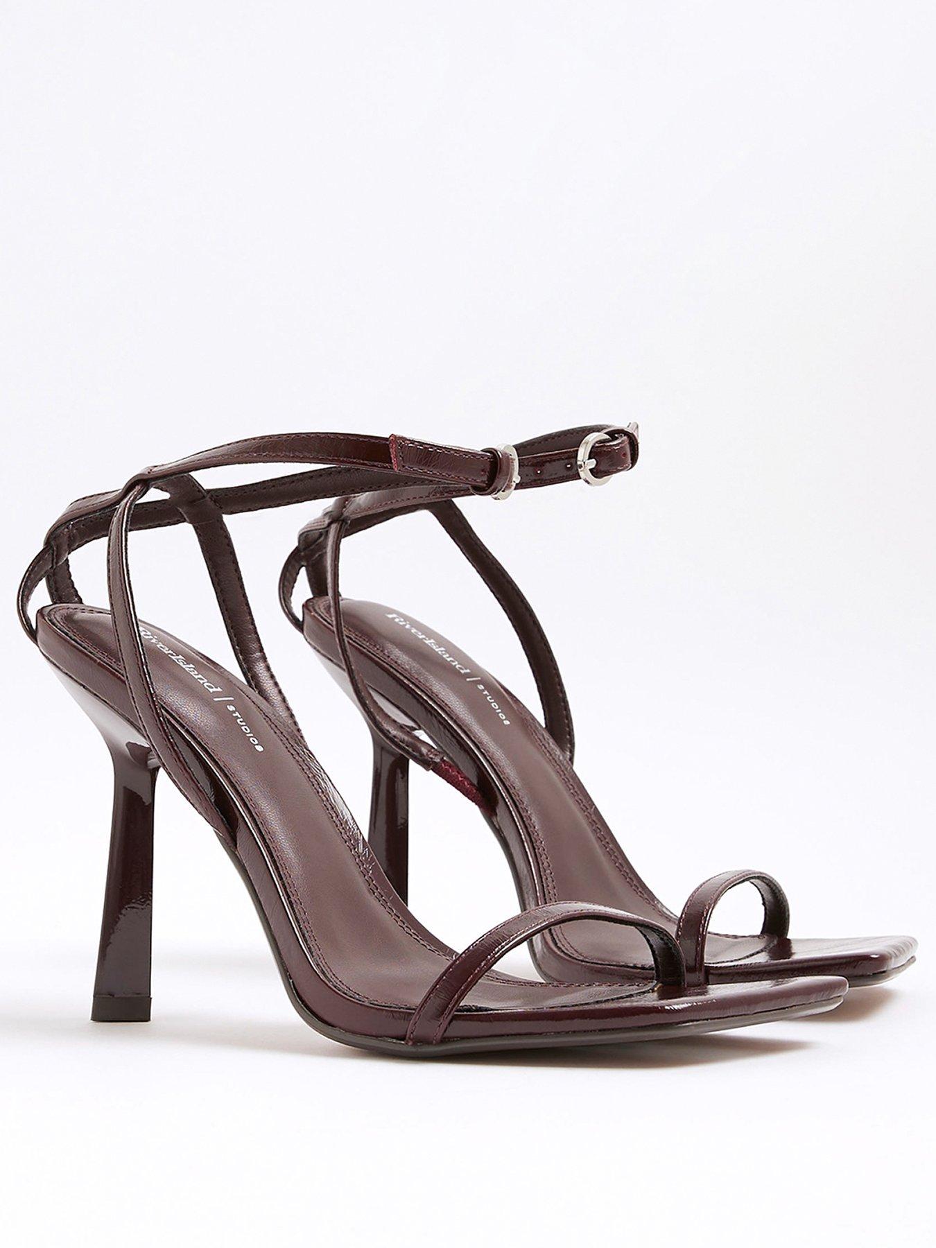 Image 3 of 4 of River Island Angled Barely There Sandal - Red