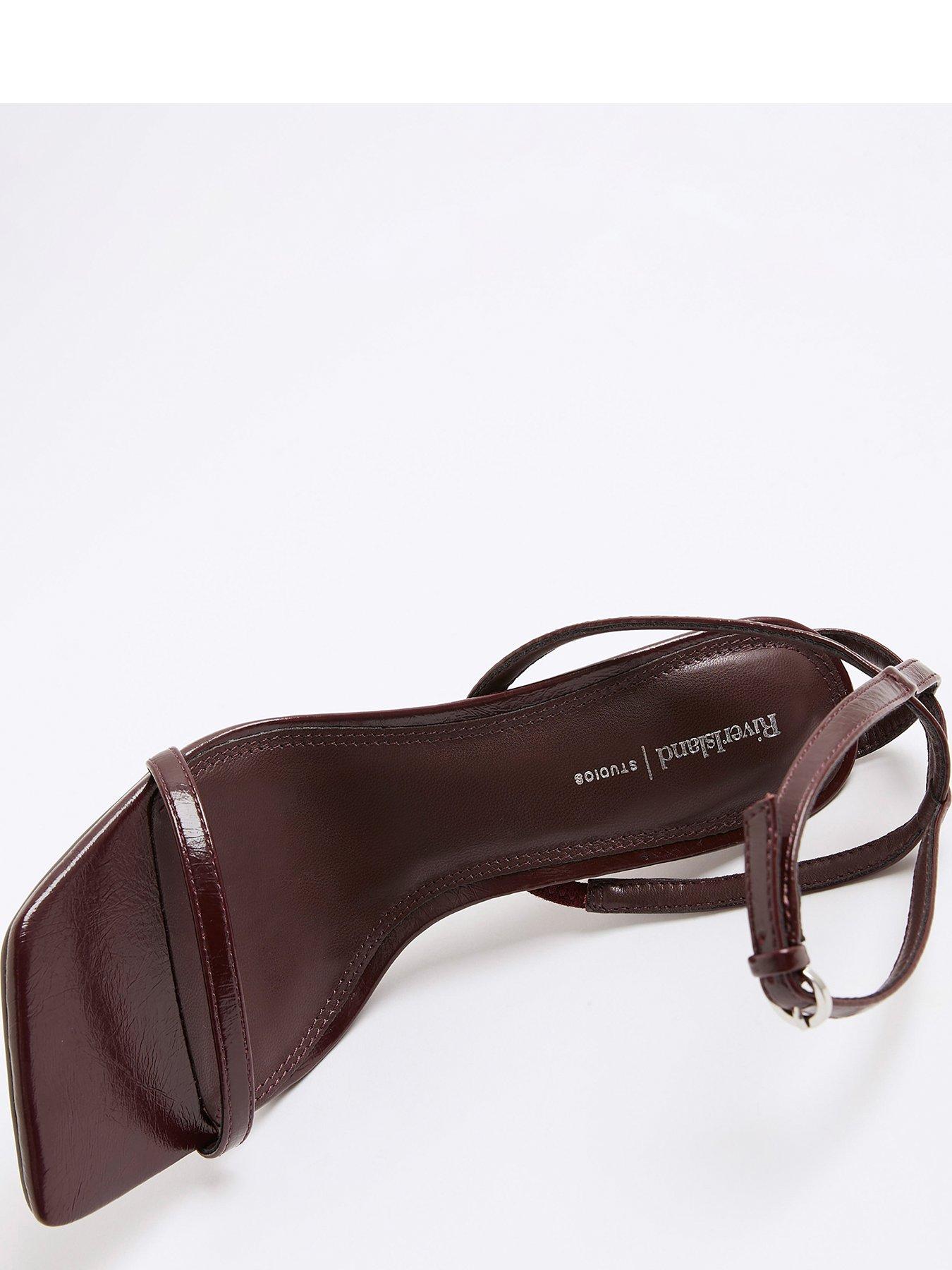 Image 4 of 4 of River Island Angled Barely There Sandal - Red