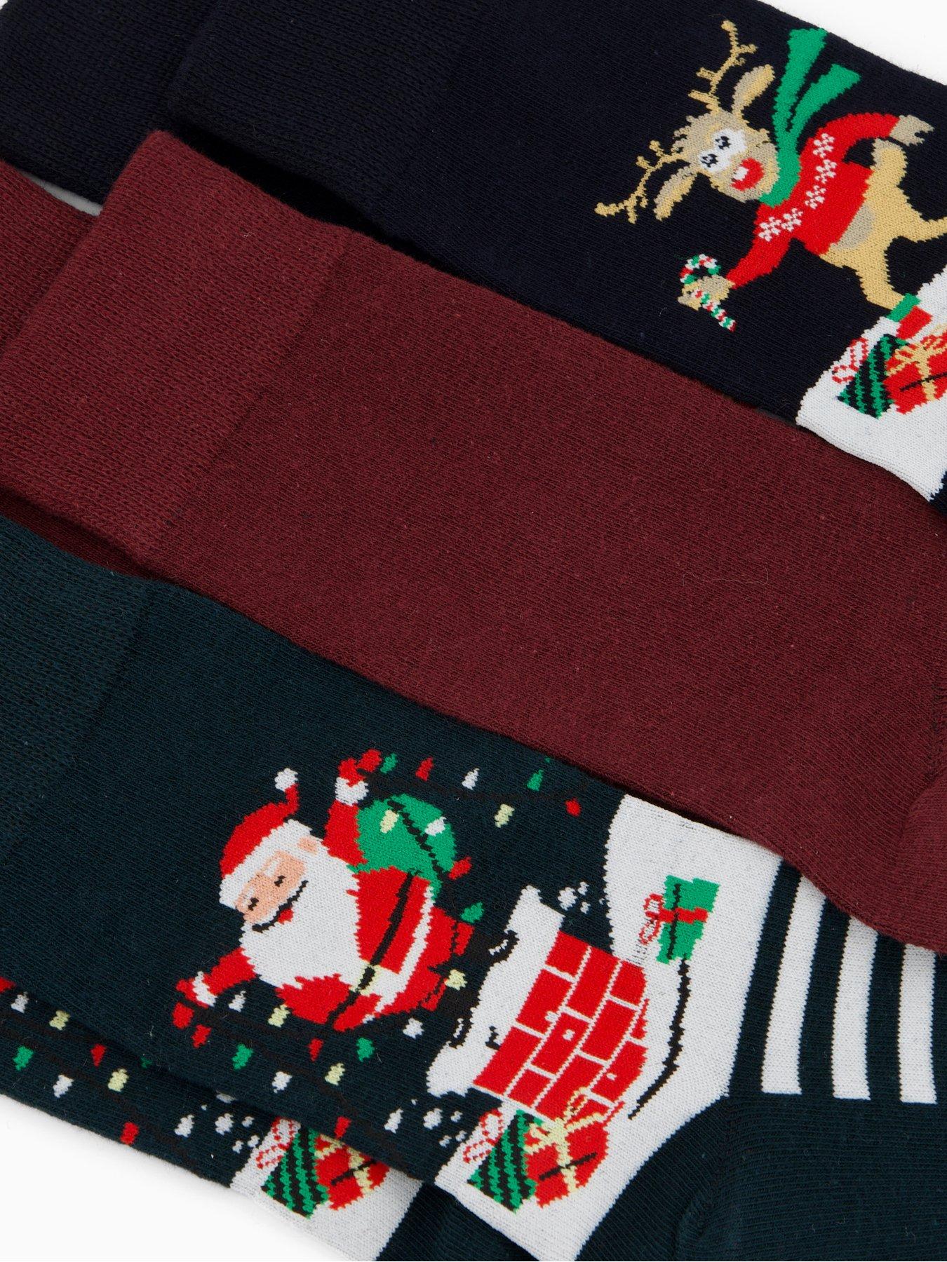  image of jack-jones-snowy-3-pack-crew-socks-christmas-giftbox-multi