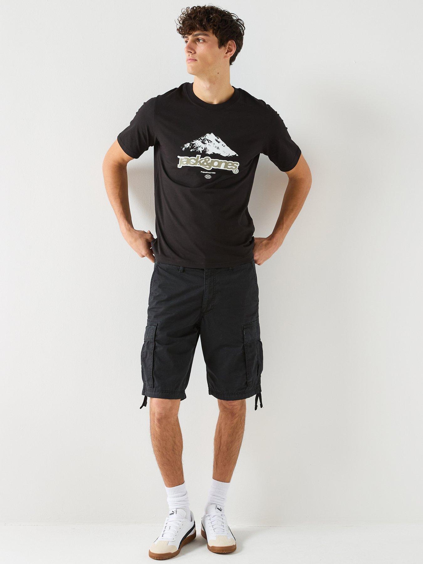  image of jack-jones-flare-branding-t-shirt-black