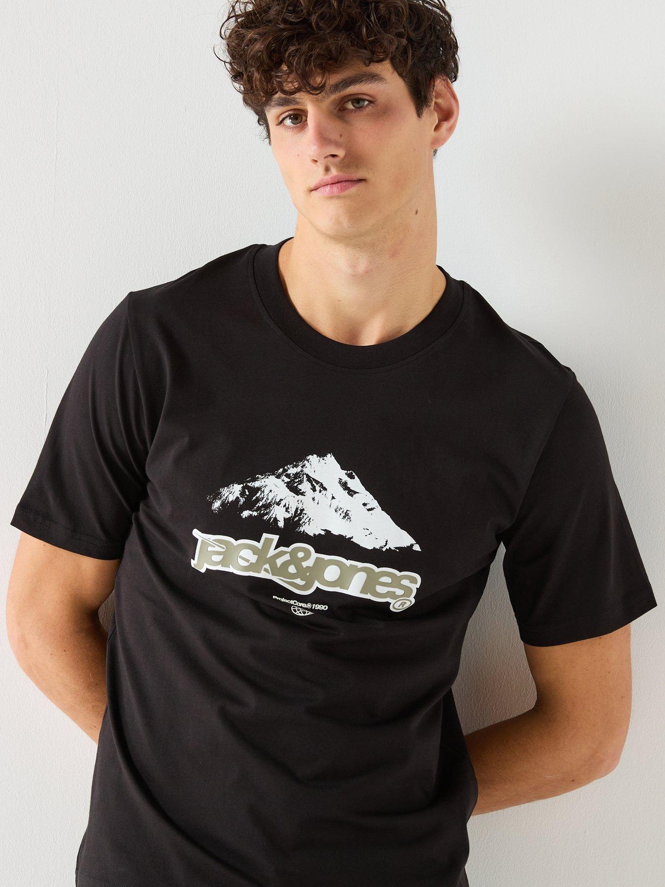  image of jack-jones-flare-branding-t-shirt-black