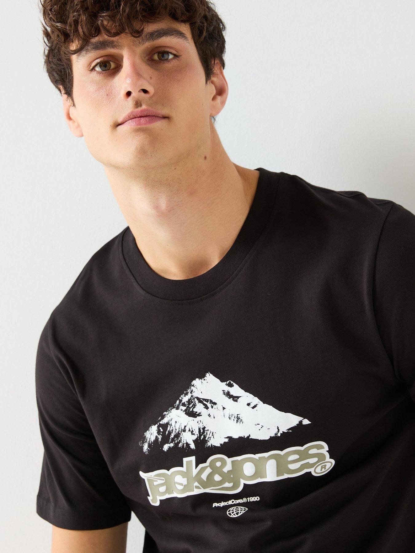  image of jack-jones-flare-branding-t-shirt-black