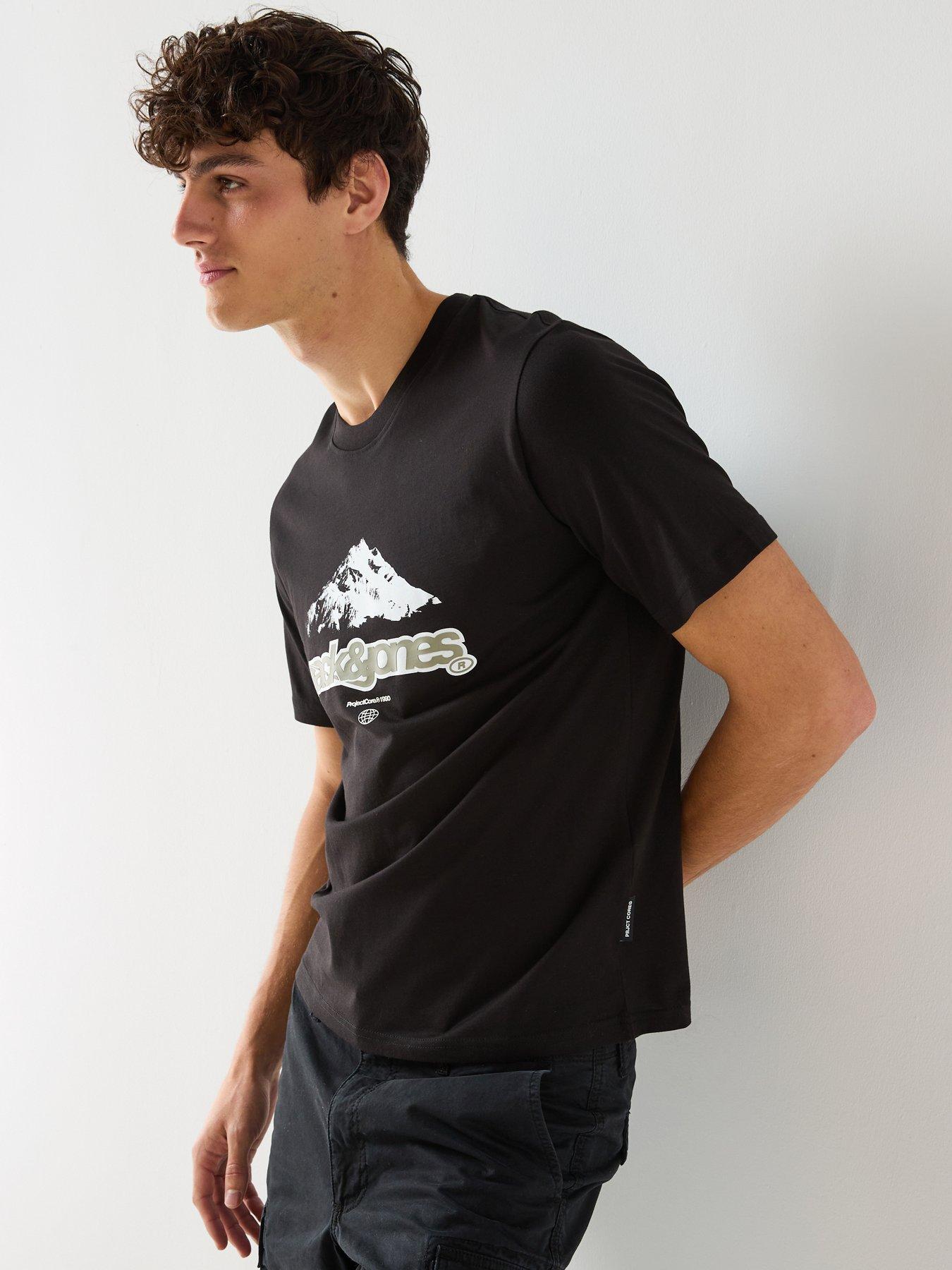  image of jack-jones-flare-branding-t-shirt-black