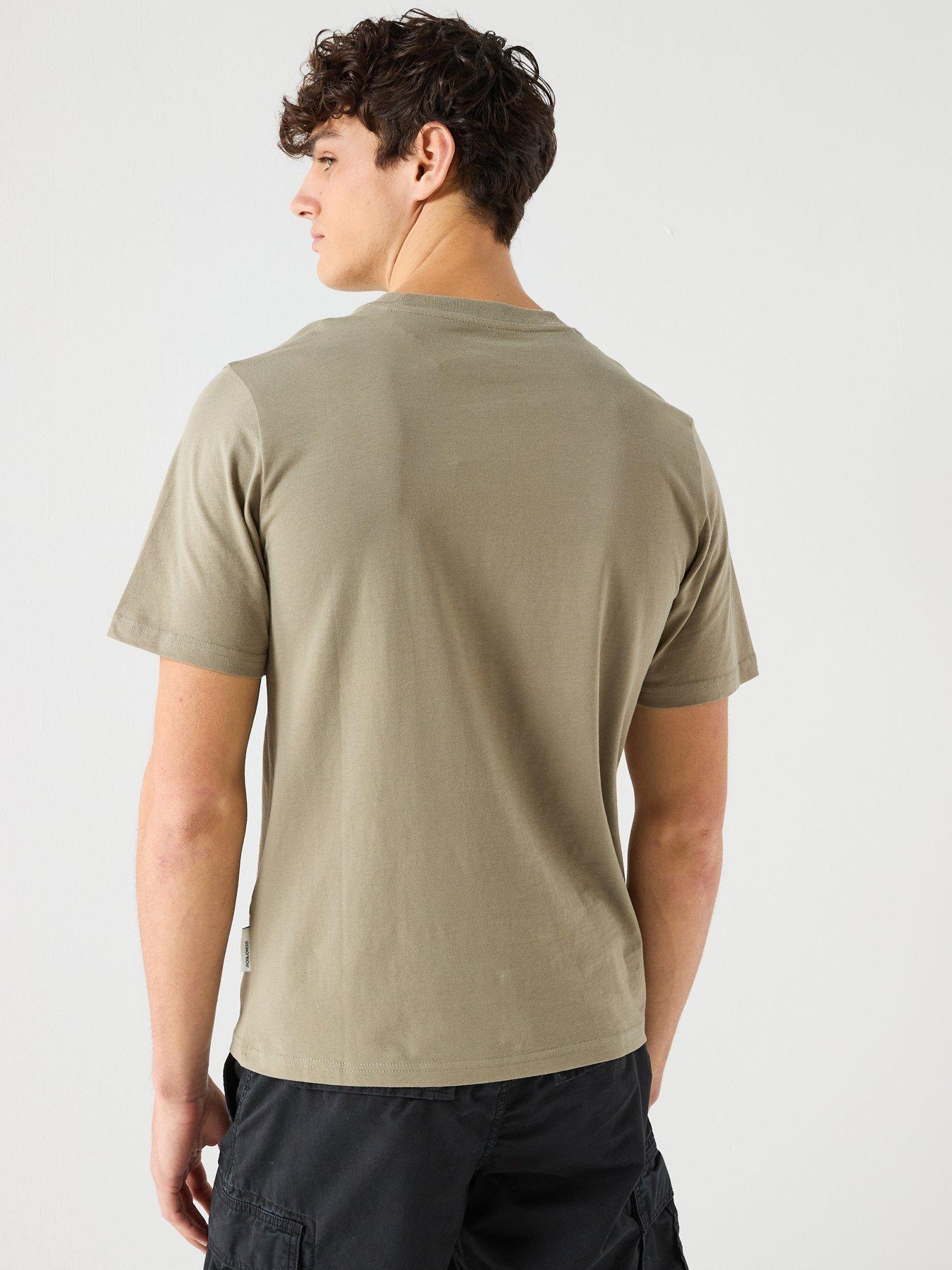 stillFront image of jack-jones-flare-branding-t-shirt-khaki