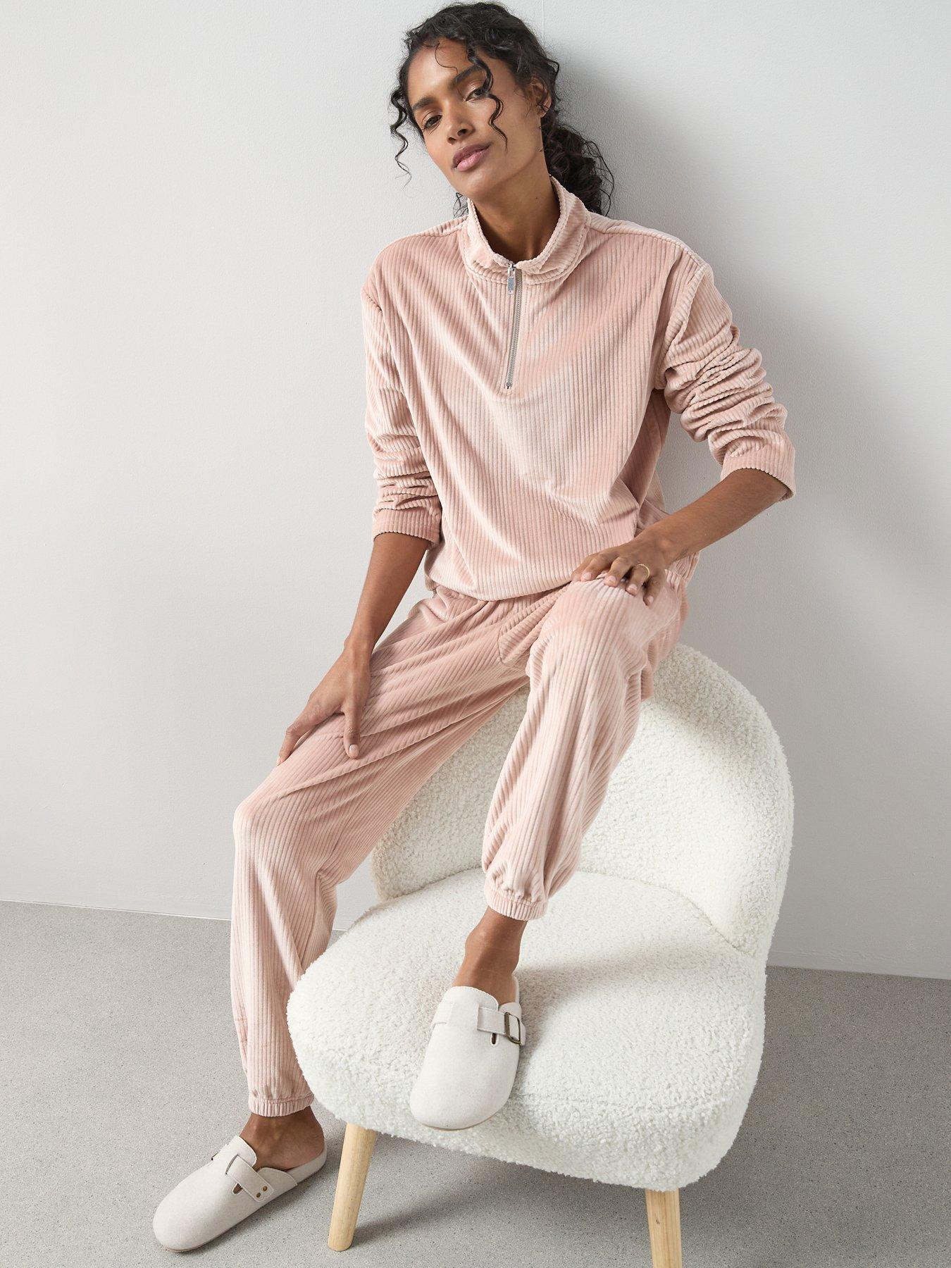 The Very Collection Velour Half Zip Fleece And Jogger Loungewear Set