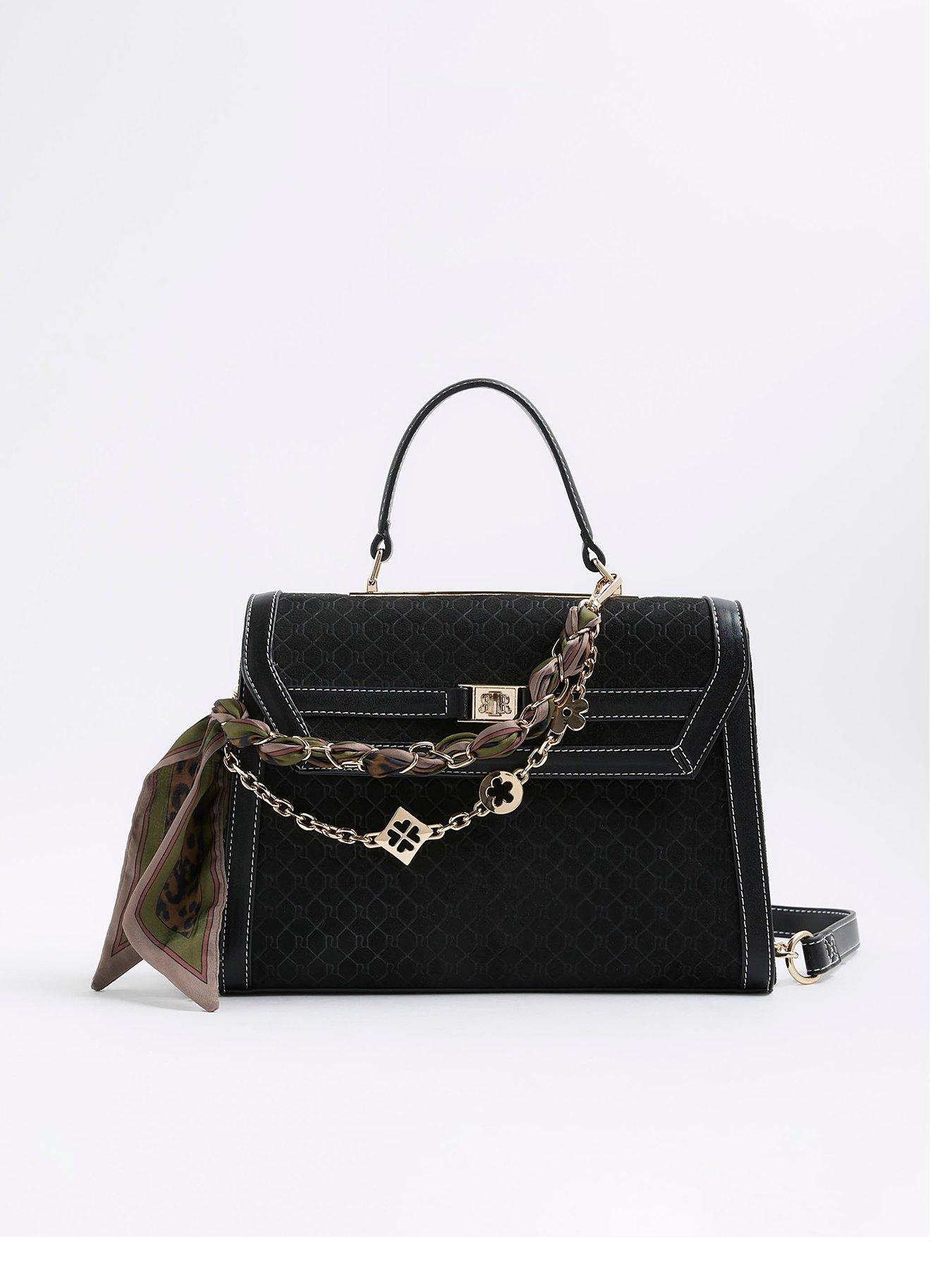 River Island Medium Charm Tote Bag - Black
