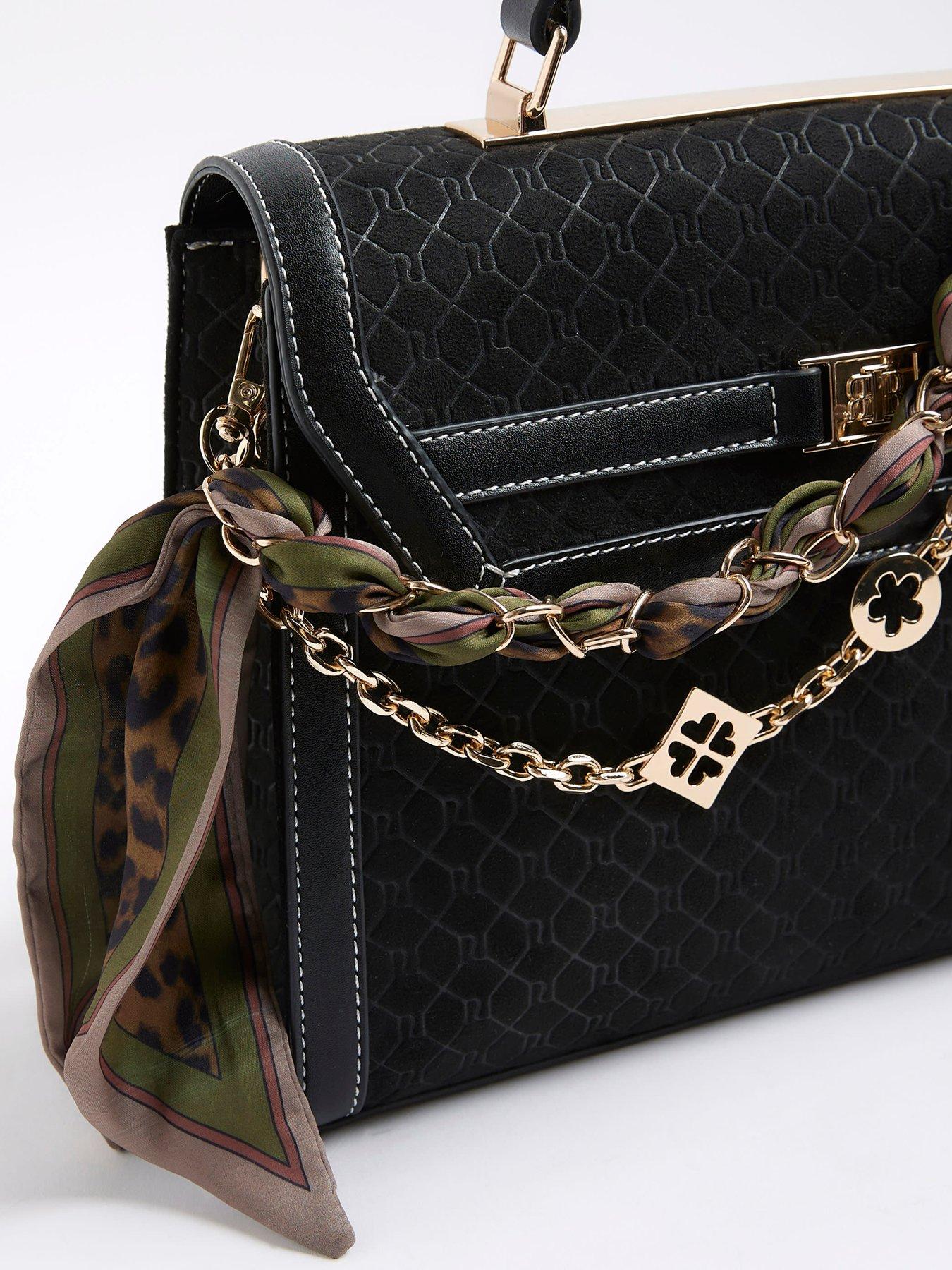 Image 5 of 5 of River Island Medium Charm Tote Bag - Black