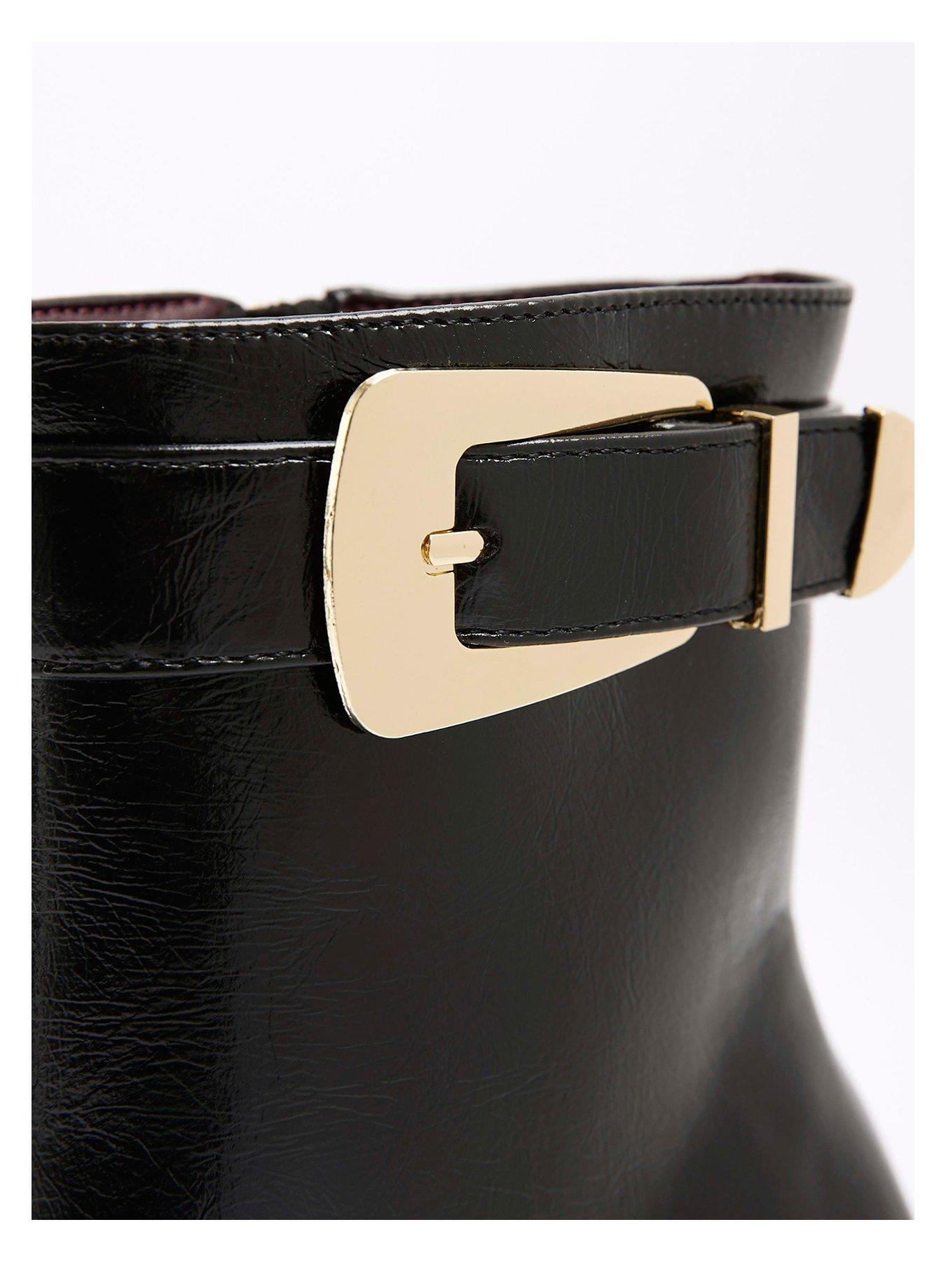 Image 6 of 6 of River Island Metal Heel Point Toe Boot - Black