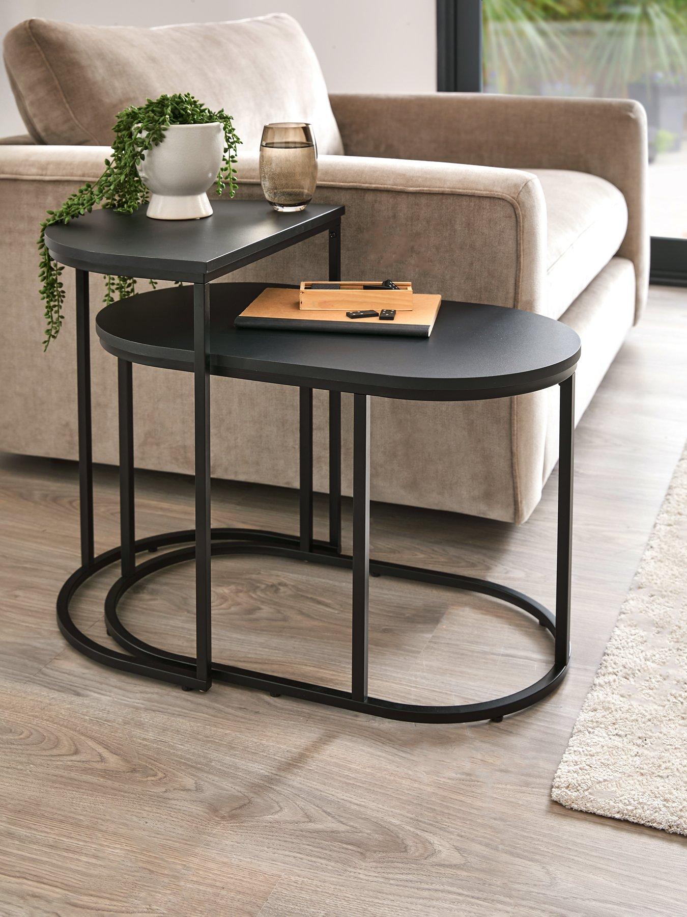 Image 1 of 6 of The Very Collection Hava Sofa Side Table Nest - Black - FSC&reg; Certified