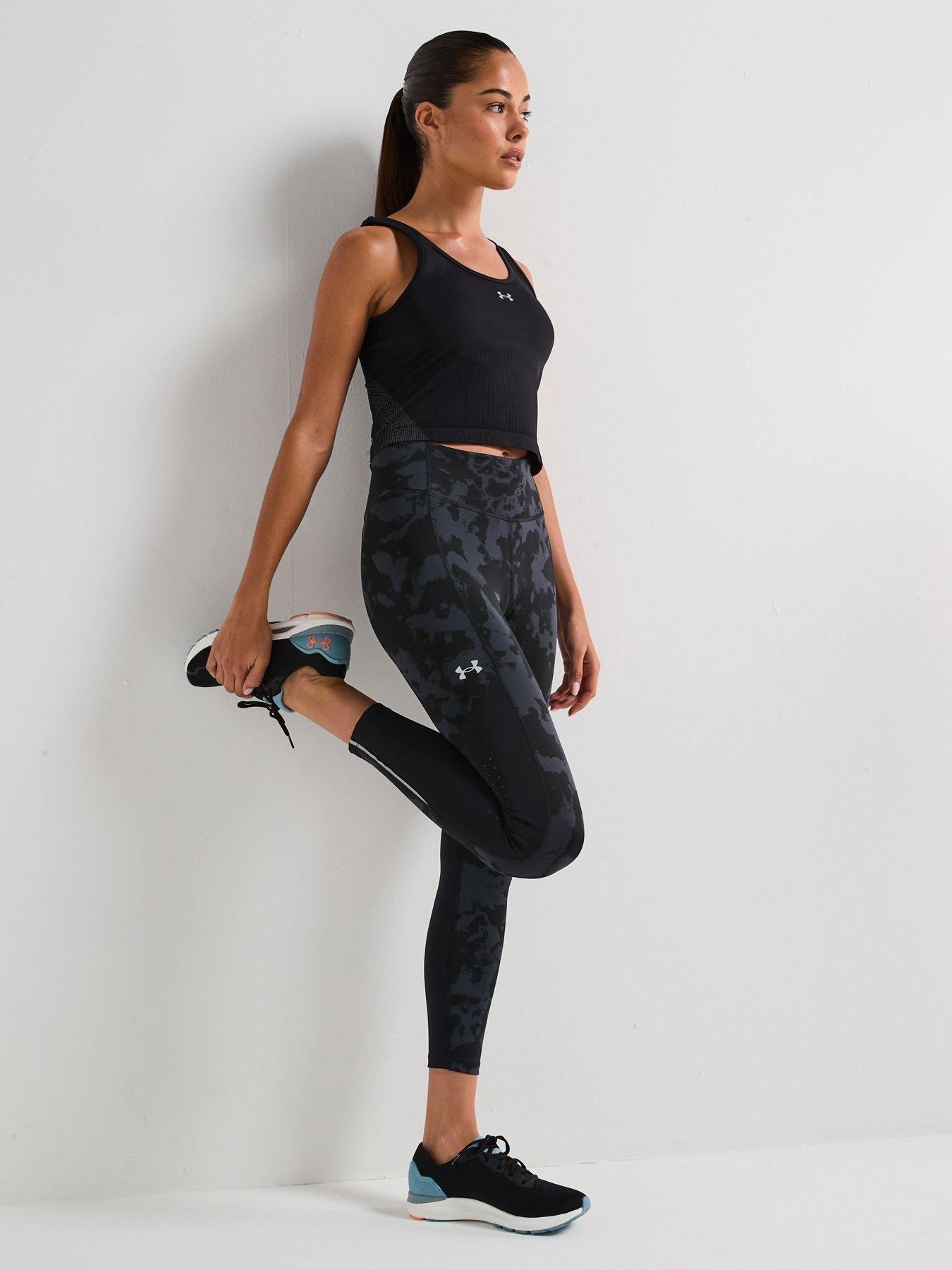 Image 3 of 6 of UNDER ARMOUR Womens Running Launch Ankle Print Tights - Black/grey