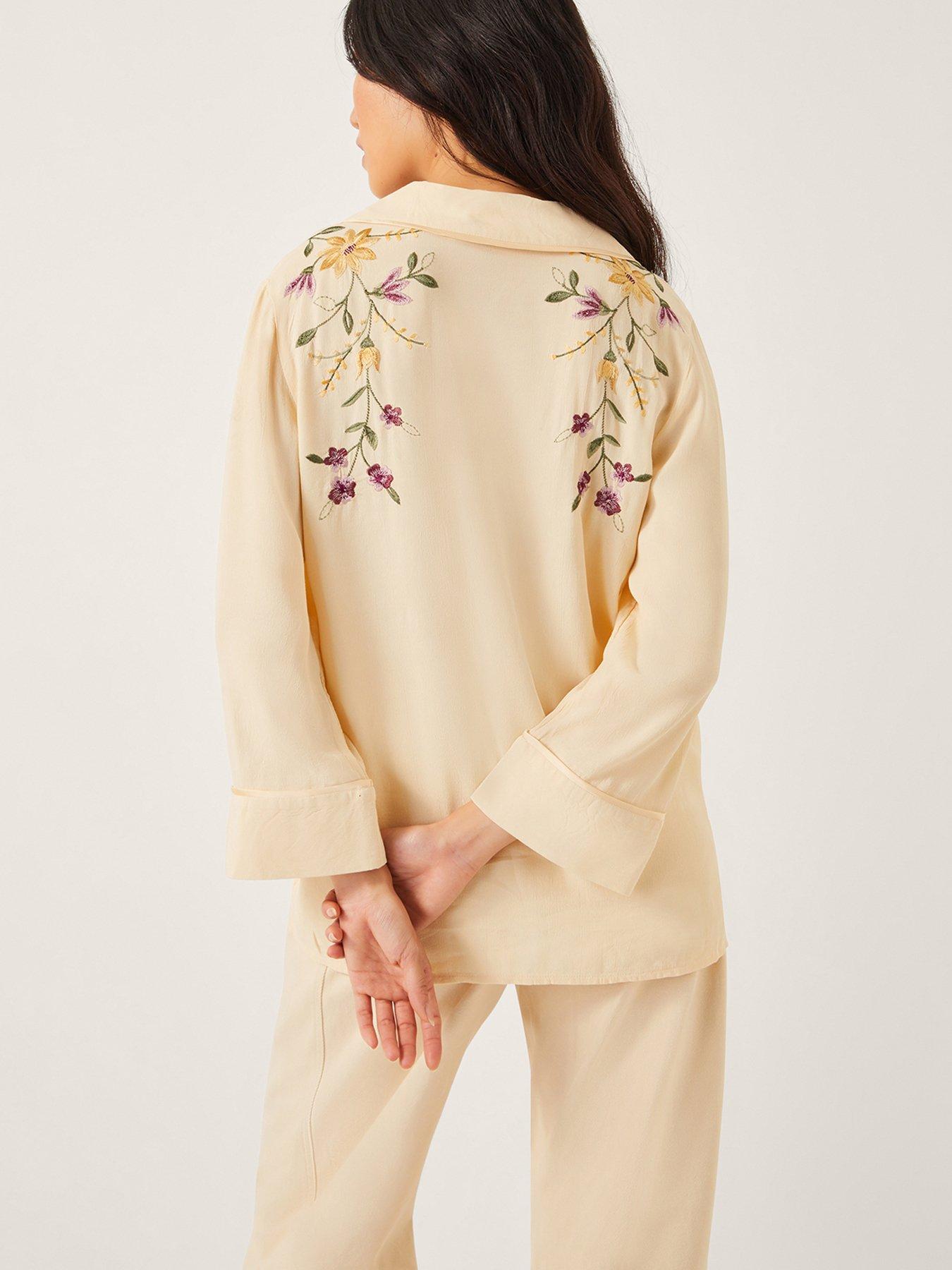 Image 2 of 4 of Monsoon Elodie Embroidered Shirt - Ivory
