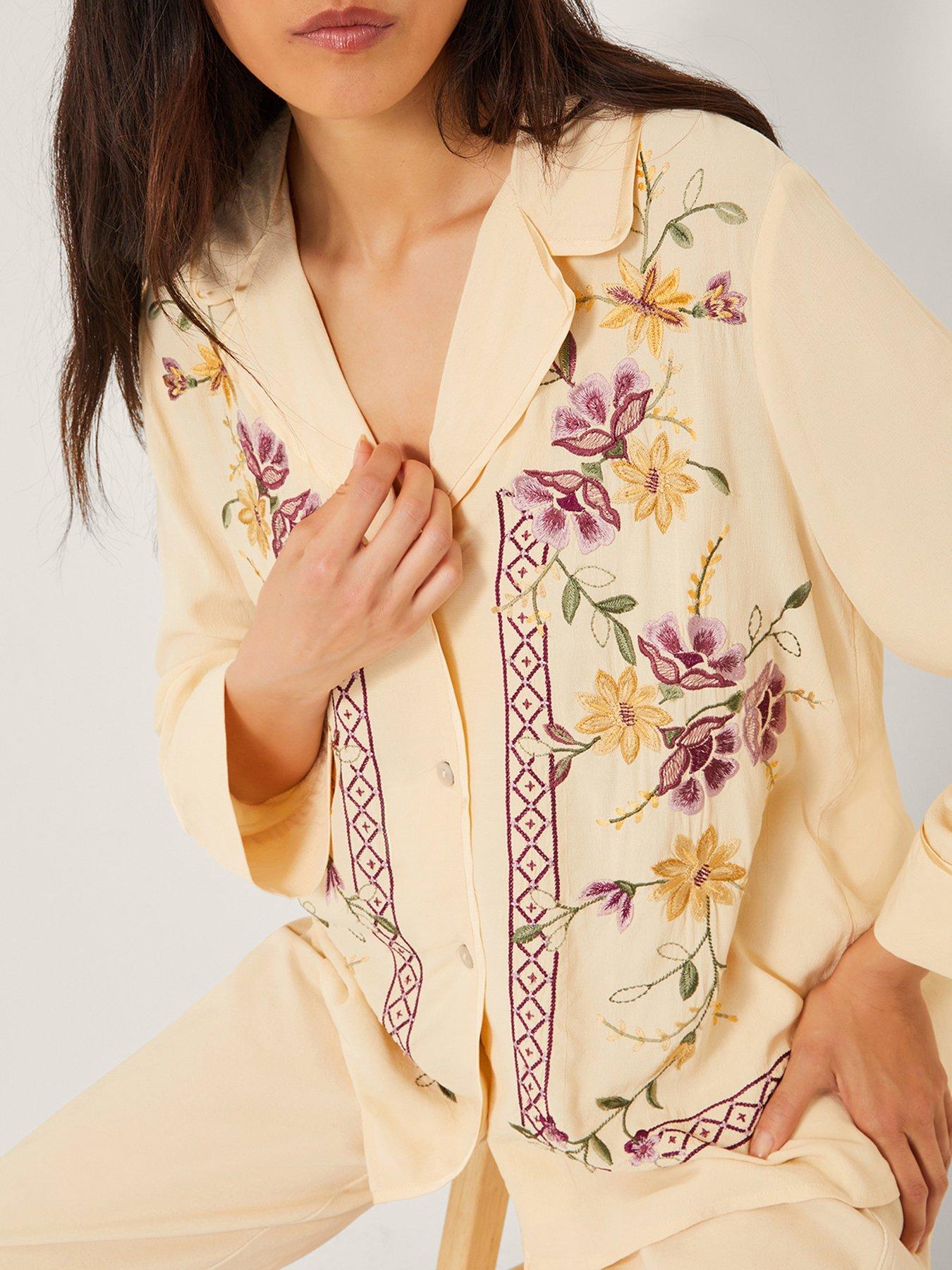 Image 3 of 4 of Monsoon Elodie Embroidered Shirt - Ivory
