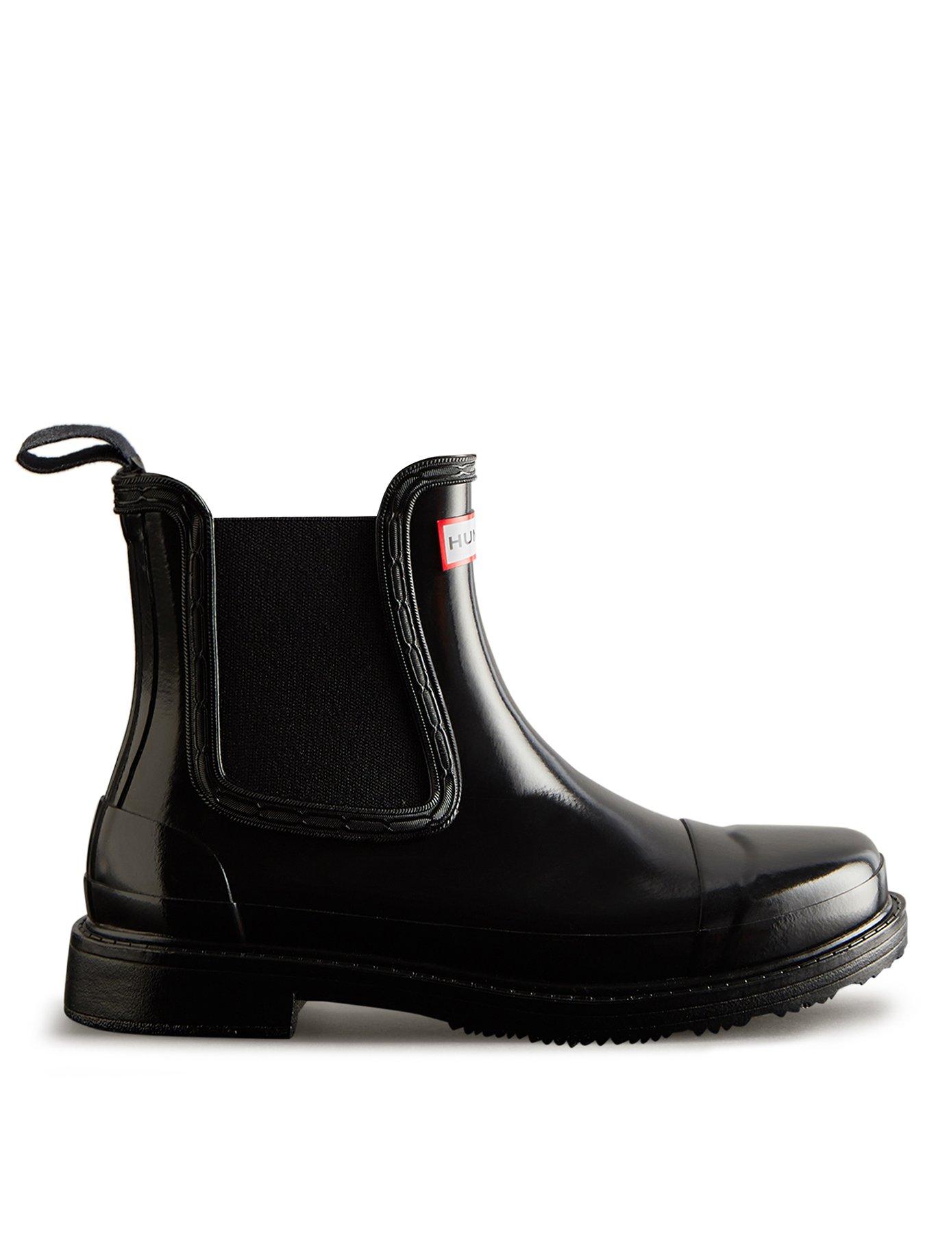 Image 2 of 4 of Hunter Chelsea Commando Gloss Wellington Boot- Black