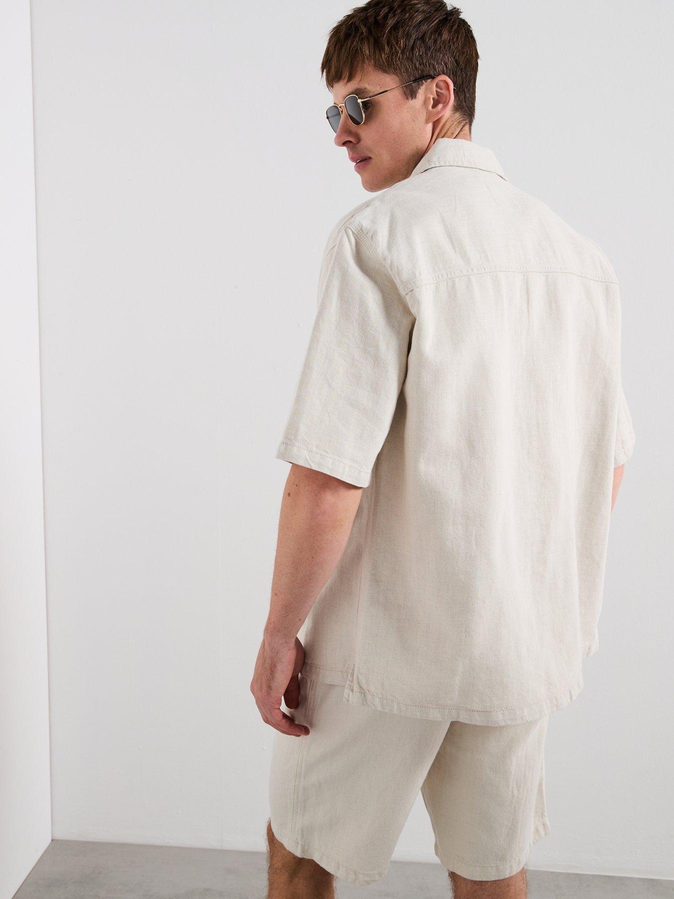 Image 2 of 6 of Mango Guido Short Sleeve Shirt - Light Beige