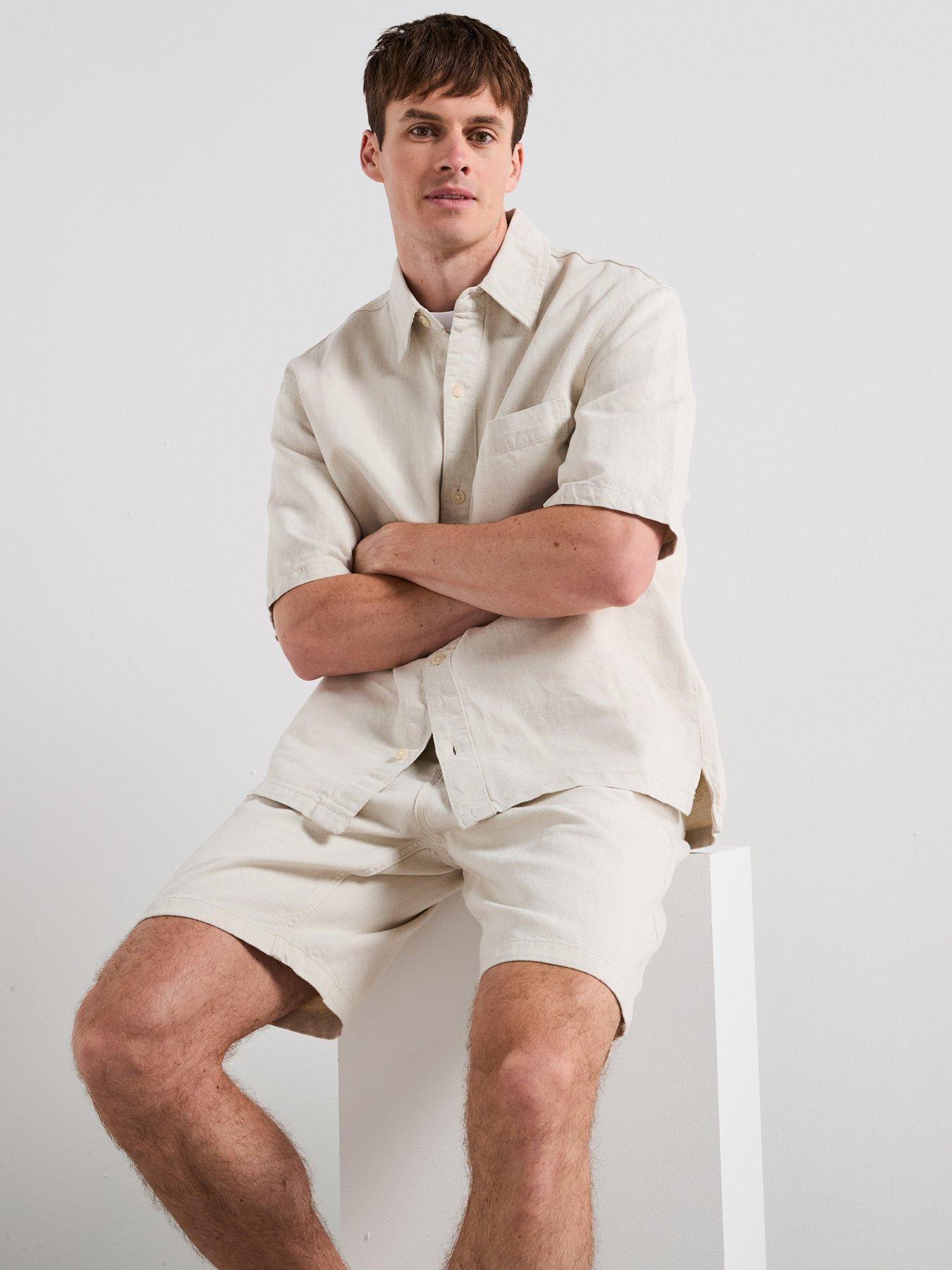 Image 6 of 6 of Mango Guido Short Sleeve Shirt - Light Beige