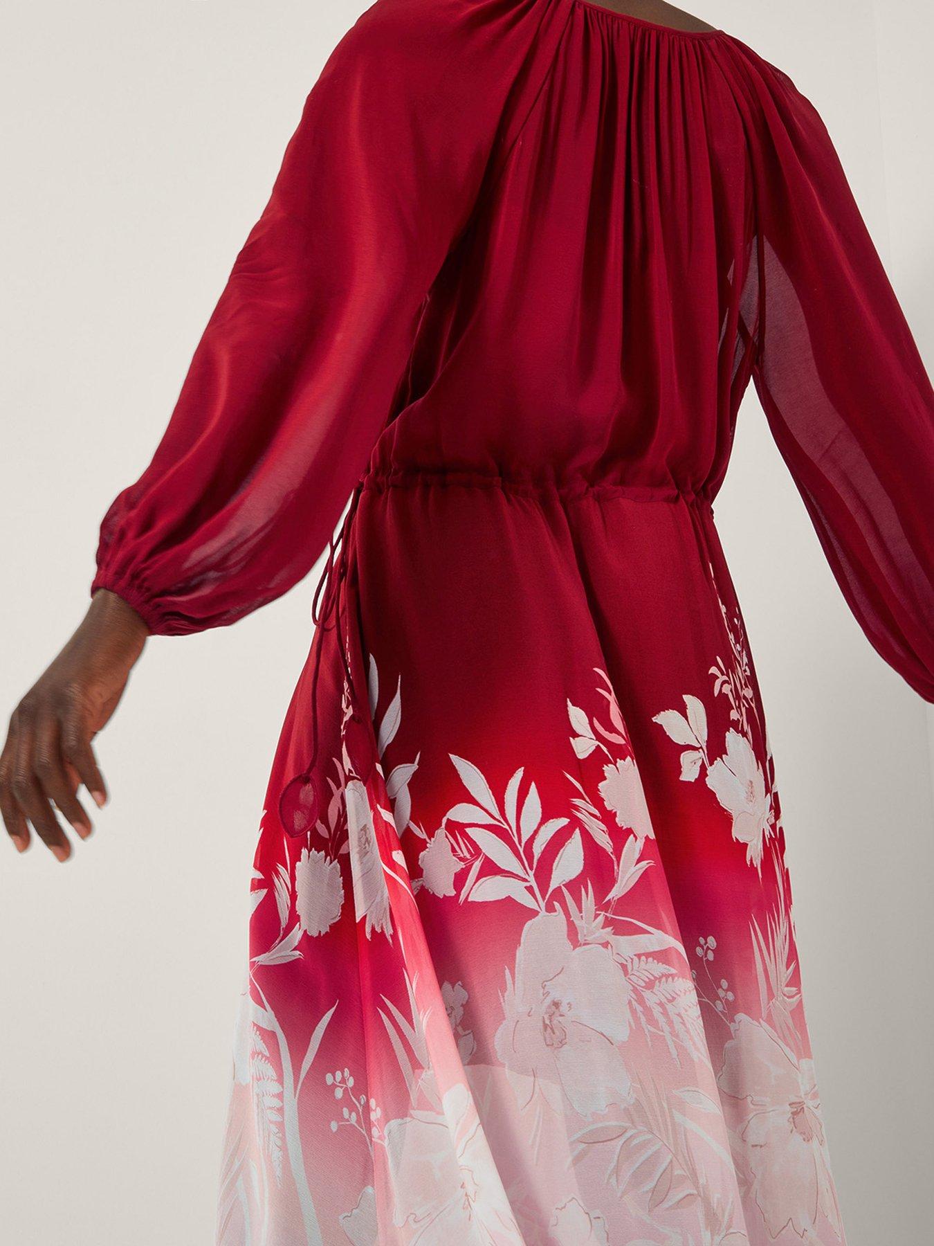 Image 3 of 5 of Monsoon Lilian Printed Dress - Red