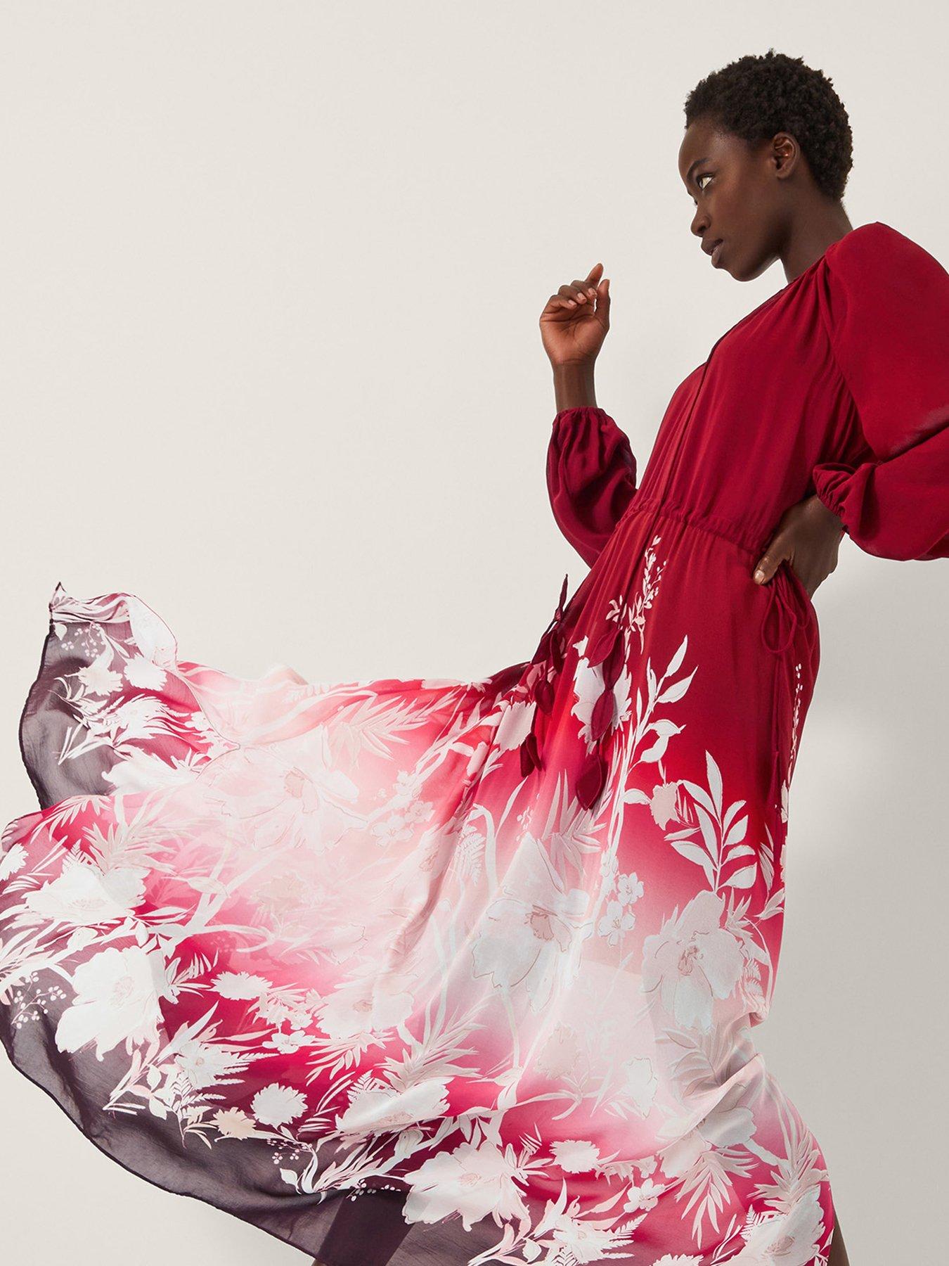 Image 5 of 5 of Monsoon Lilian Printed Dress - Red