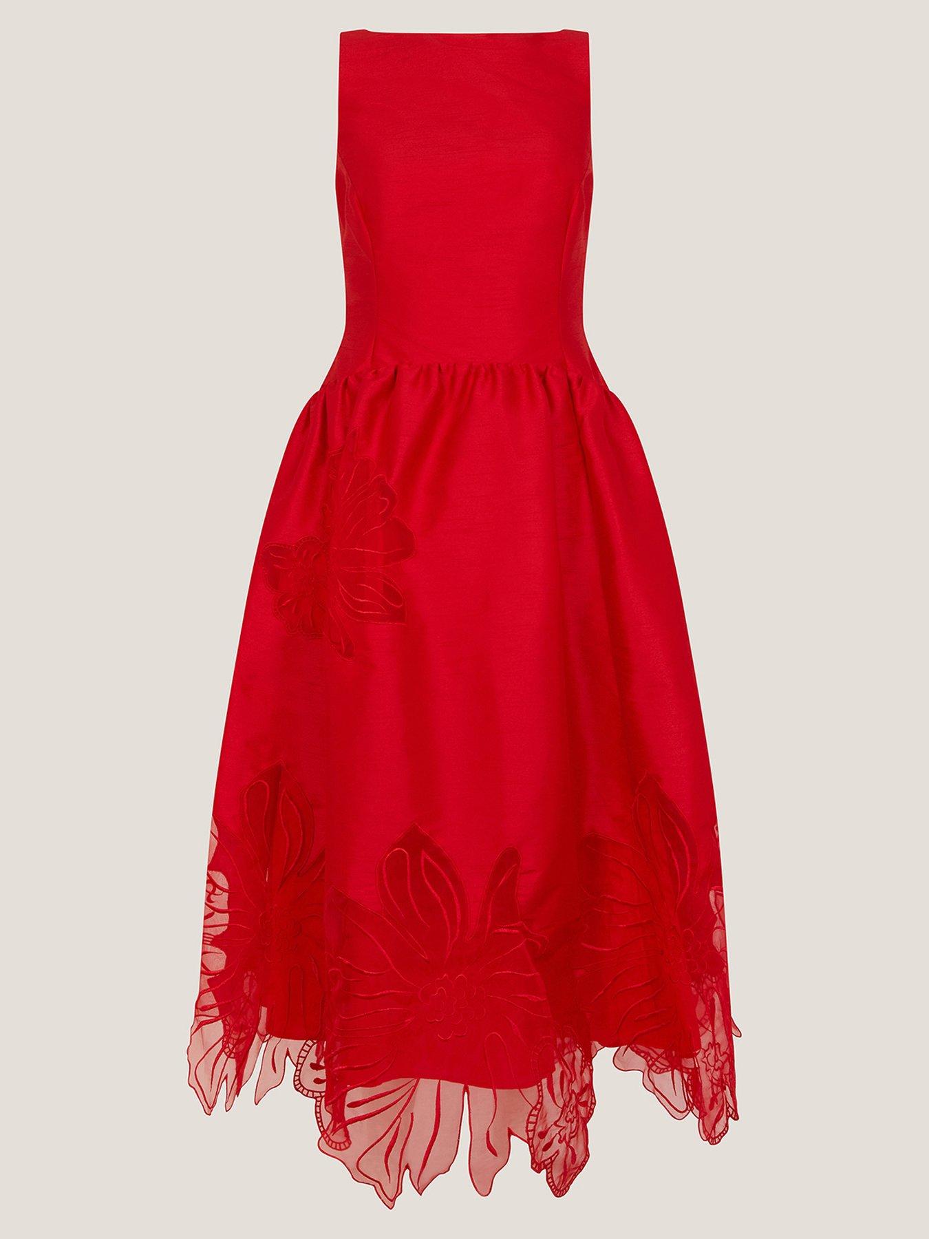  image of monsoon-frida-cutwork-dress-red