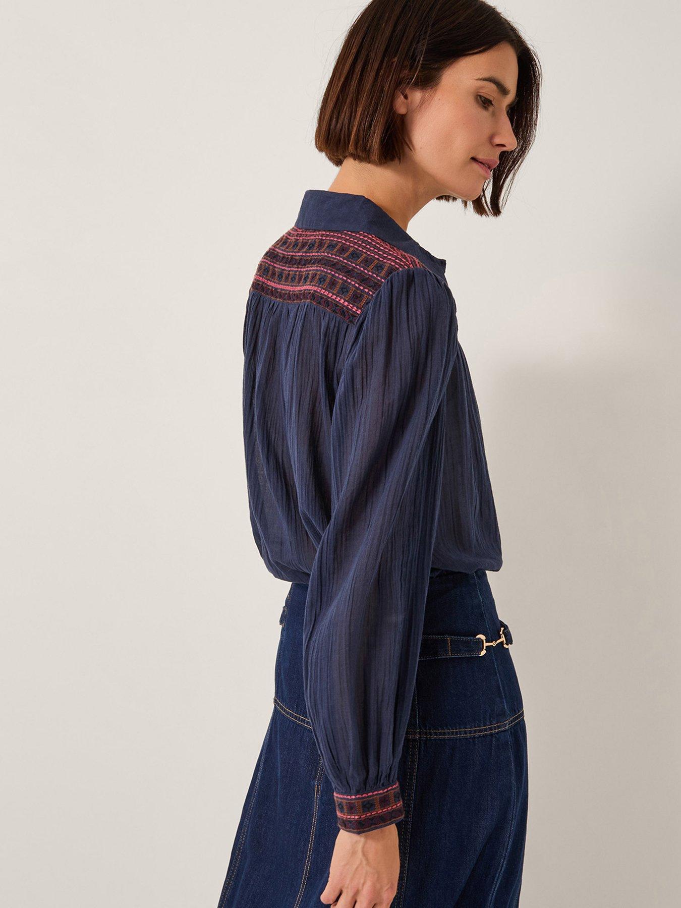  image of monsoon-felicity-embroidered-shirt-navy