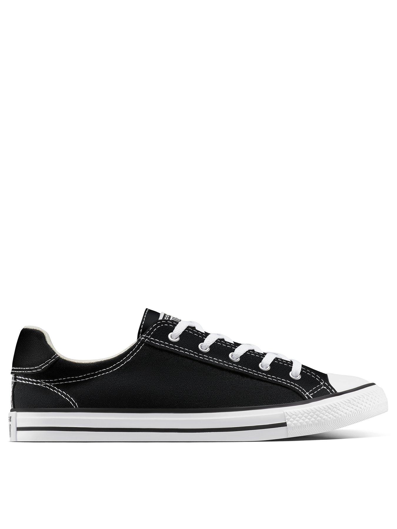 image of converse-womens-chuck-taylor-all-star-dainty-lucky-low-tops-black