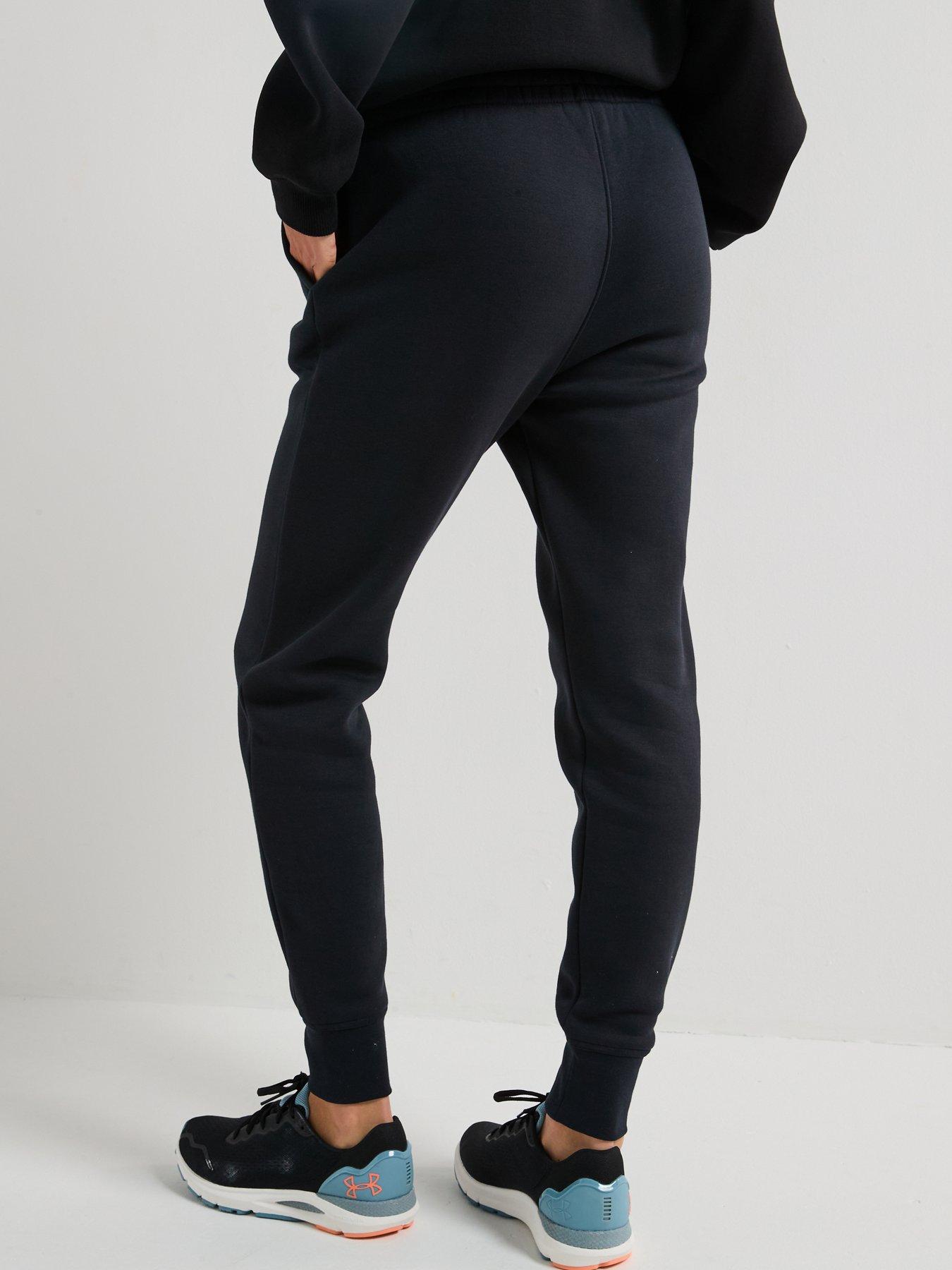  image of under-armour-womens-training-icon-fleece-joggers-black