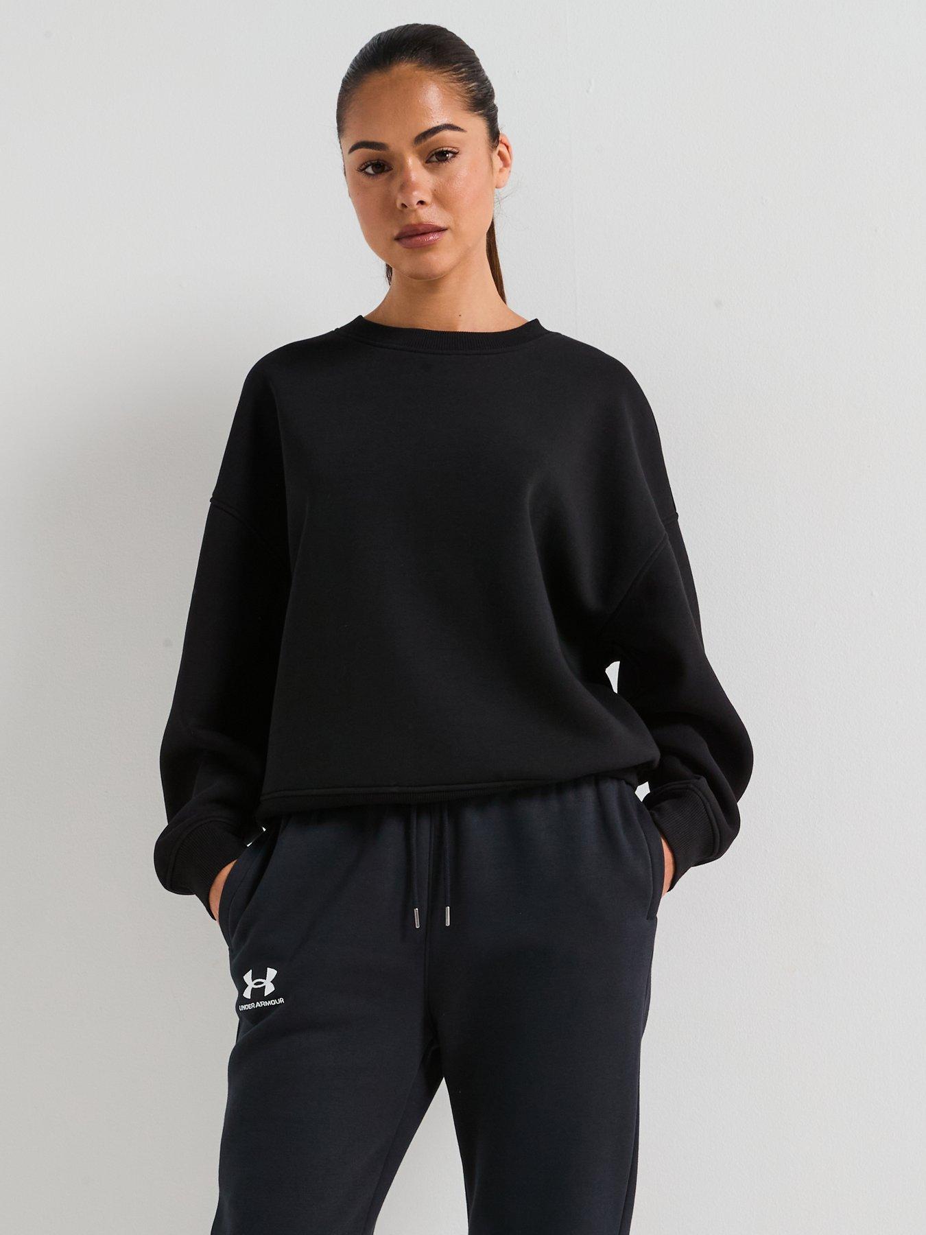  image of under-armour-womens-training-icon-fleece-joggers-black