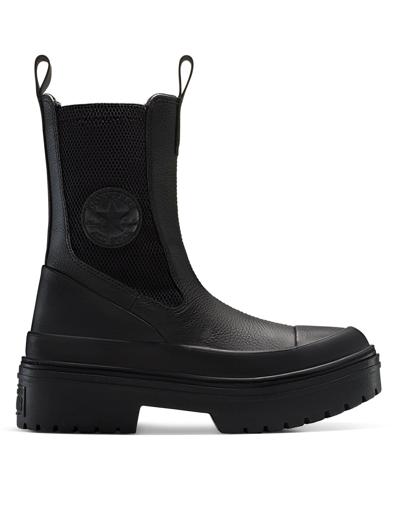 Image 1 of 6 of Converse Womens Women'S Converse Chuck Taylor All Star Lugged Heel Chelsea Boot High Top -Black