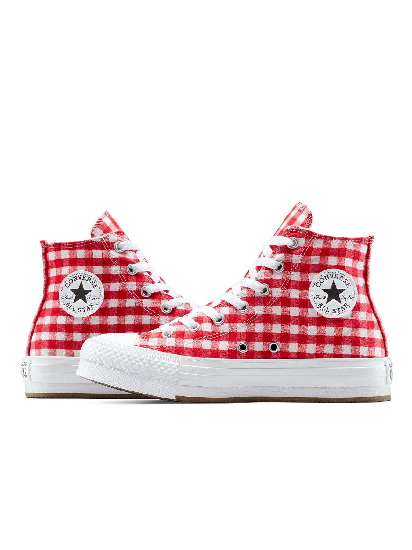 Image 6 of 7 of Converse Juniors Chuck Taylor All Star Eva Lift Hi - Red Gingham