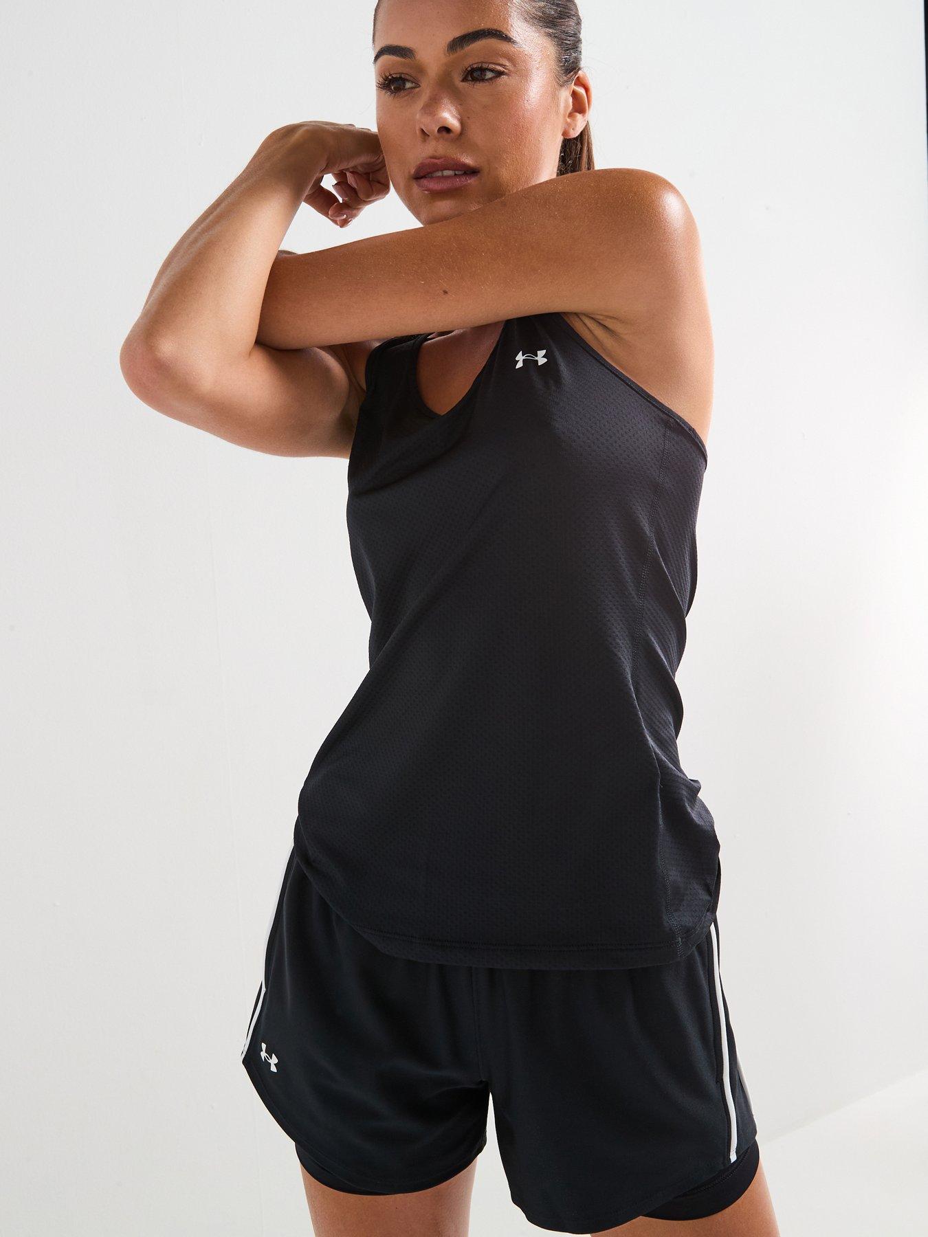 undefined Womens Training Tech Mesh Racer Tank - Black
