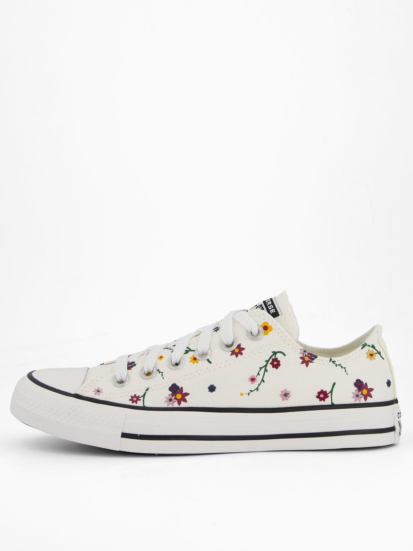 Image 1 of 7 of Converse Womens Converse Chuck Taylor All Star Floral Low Top -White