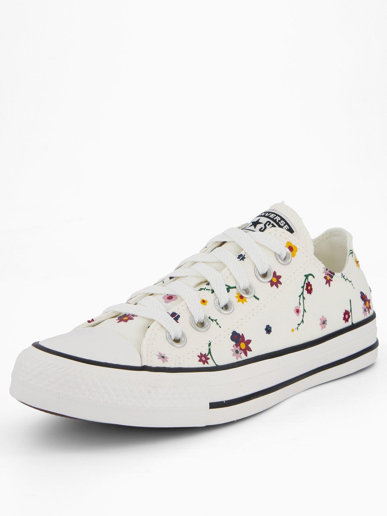 Image 2 of 7 of Converse Womens Converse Chuck Taylor All Star Floral Low Top -White
