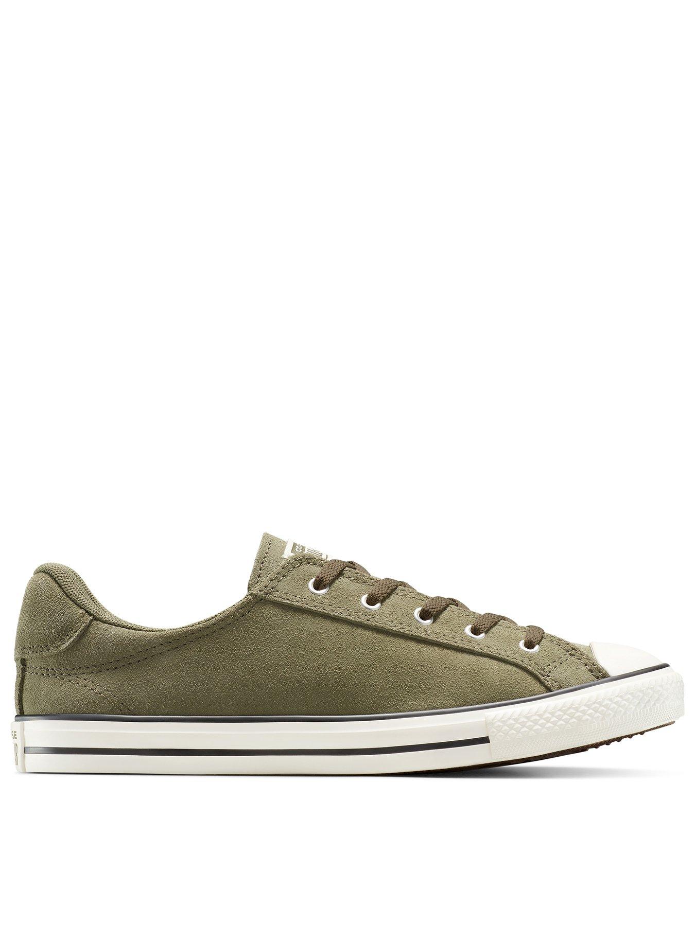 undefined Womens Chuck Taylor All Star Dainty Lucky Suede Low Top - Green