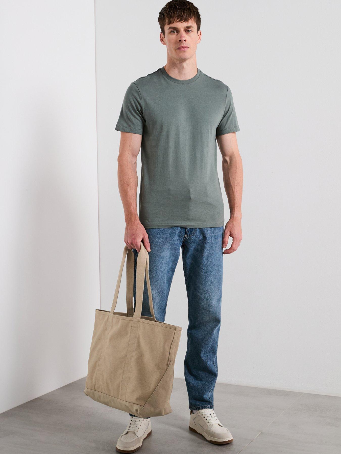Image 3 of 6 of Mango Cherlo Cotton Crew Neck Short Sleeve T-Shirt - Khaki