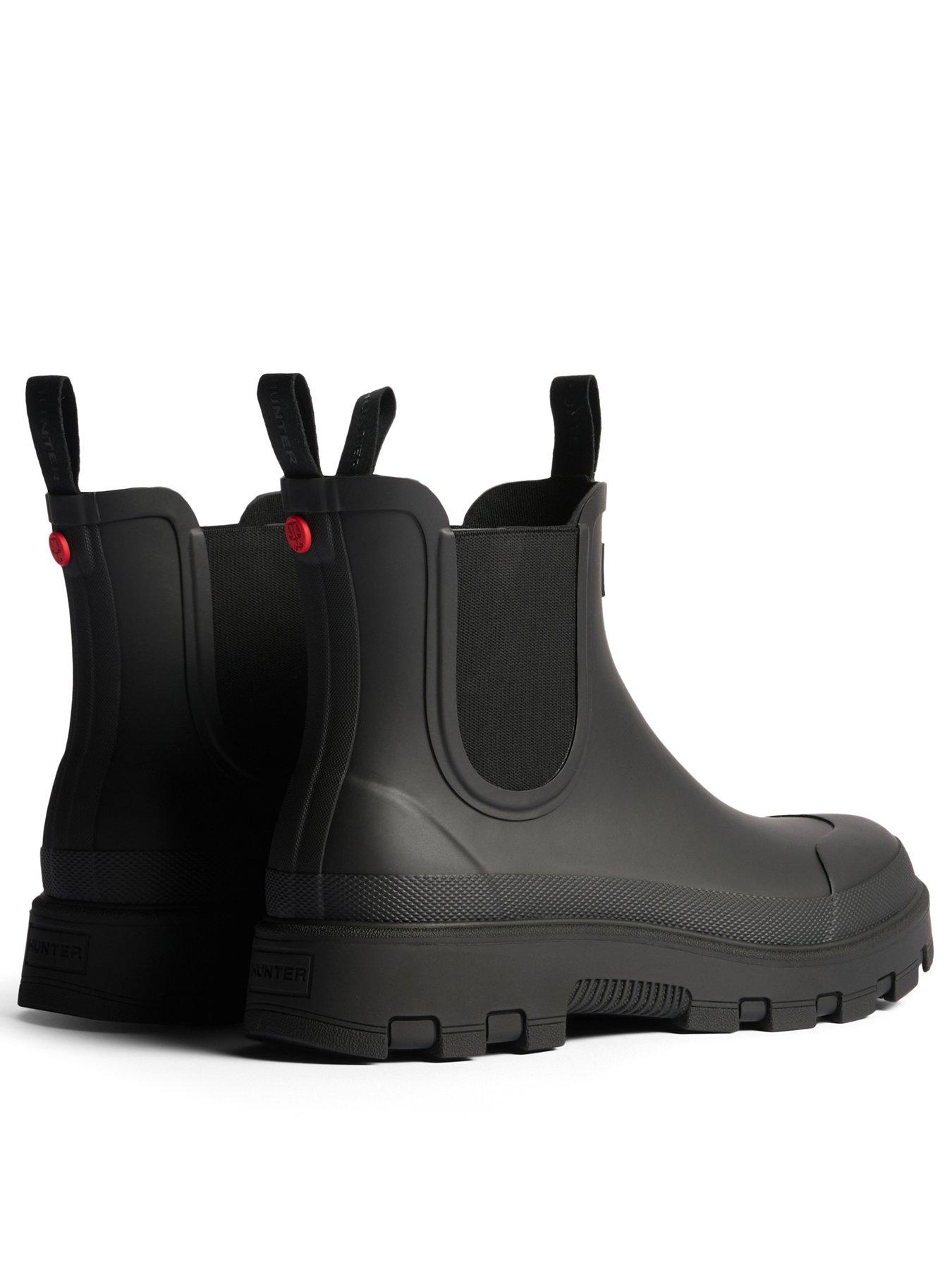 Hunter Elements Elastic Chelsea Wellington Boot- Black | Littlewoods