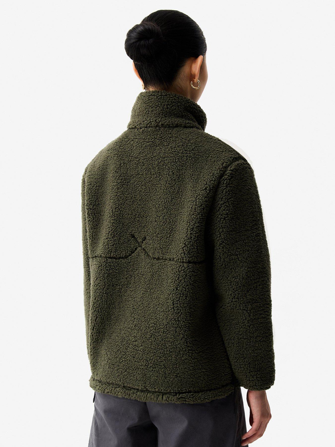  image of hunter-tiorga-14-zip-borg-fleece-khaki