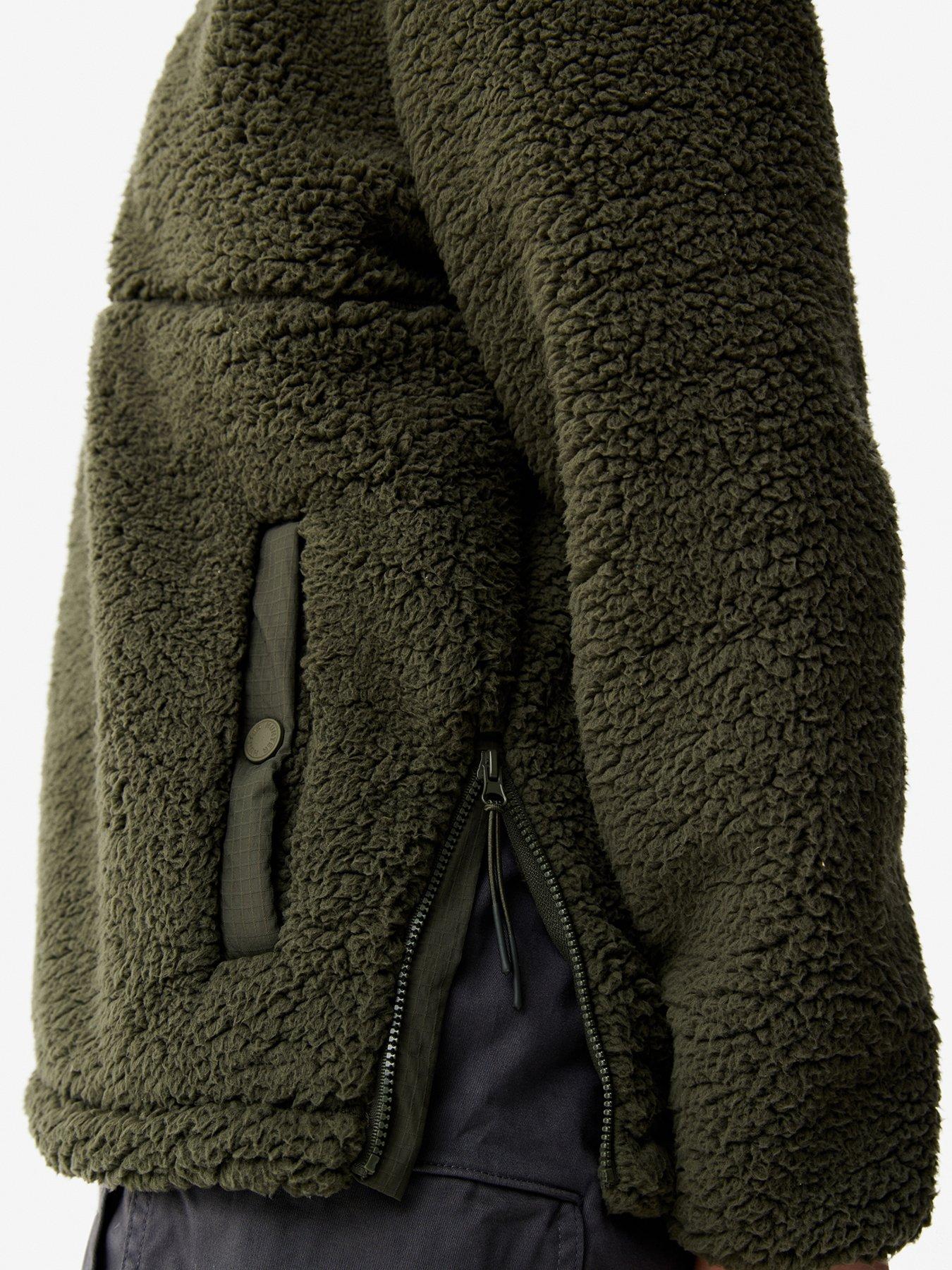  image of hunter-tiorga-14-zip-borg-fleece-khaki