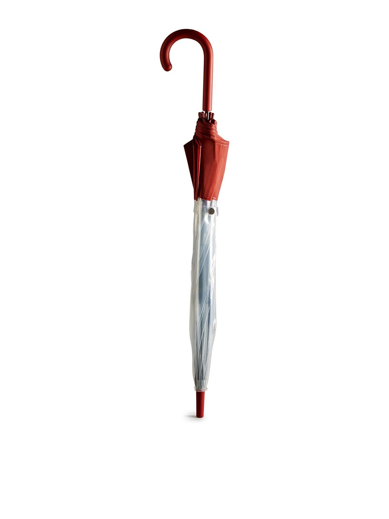 Hunter Transparent Moustache Bubble Umbrella - Red