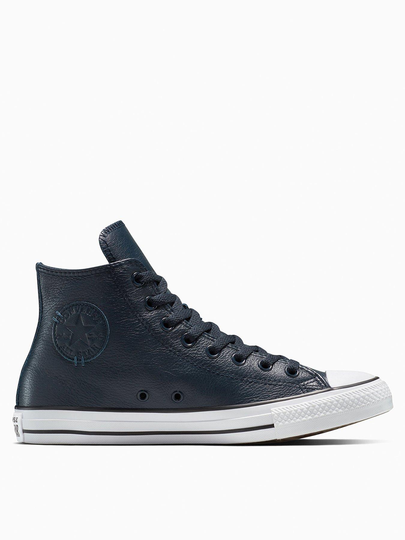  image of converse-mens-chuck-taylor-all-star-leather-high-top-black