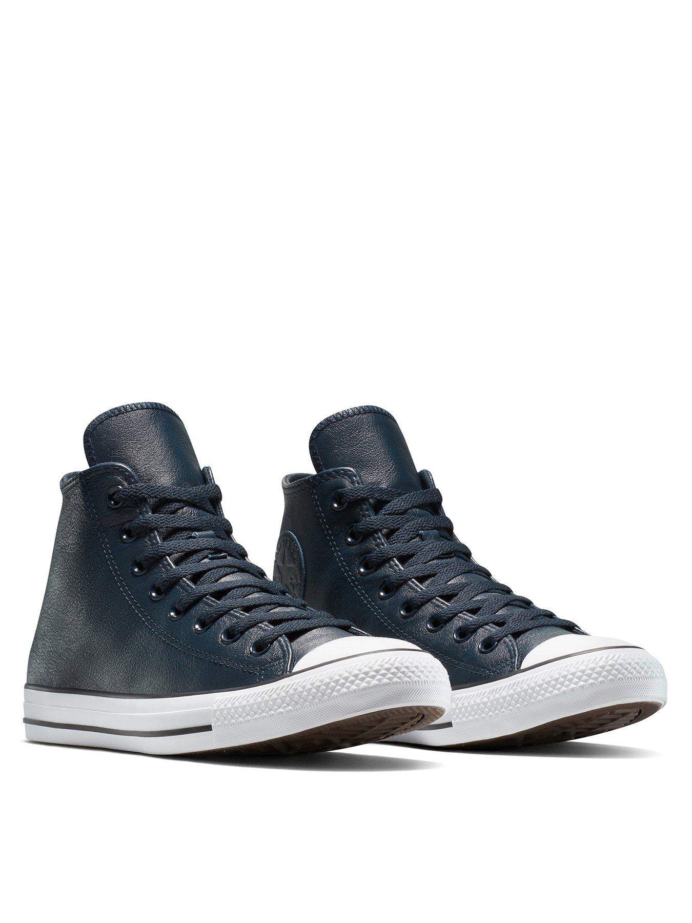  image of converse-mens-chuck-taylor-all-star-leather-high-top-black