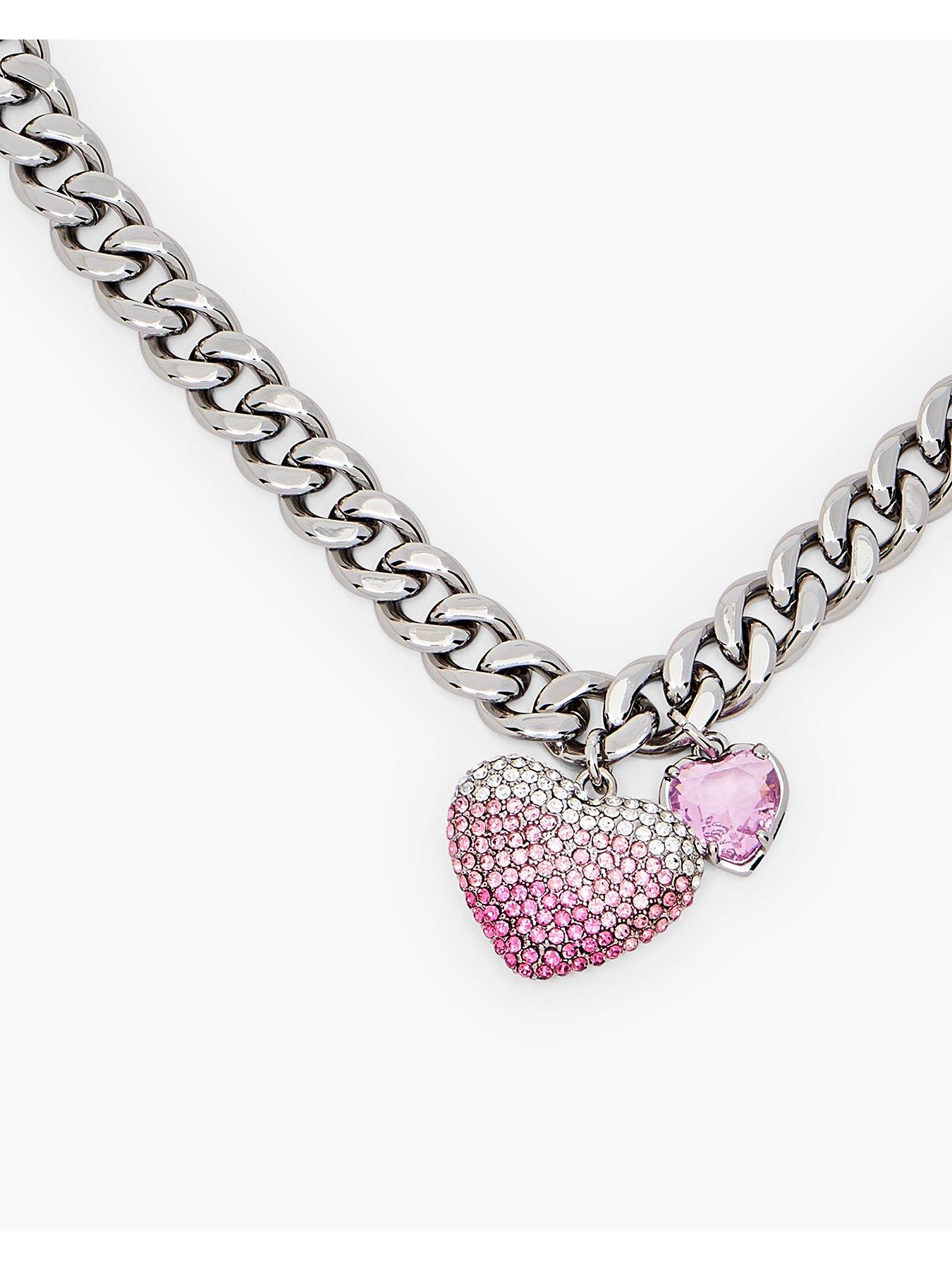  image of marc-jacobs-heart-balloon-pave-necklace-silver