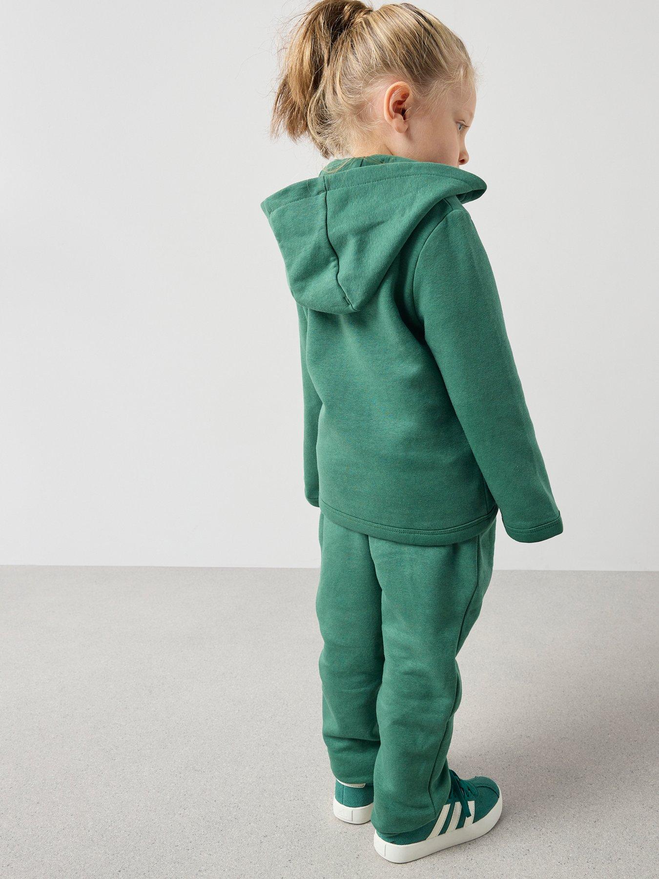 stillFront image of the-very-collection-boys-3-piece-soft-hoodie-joggers-and-t-shirt-set-green
