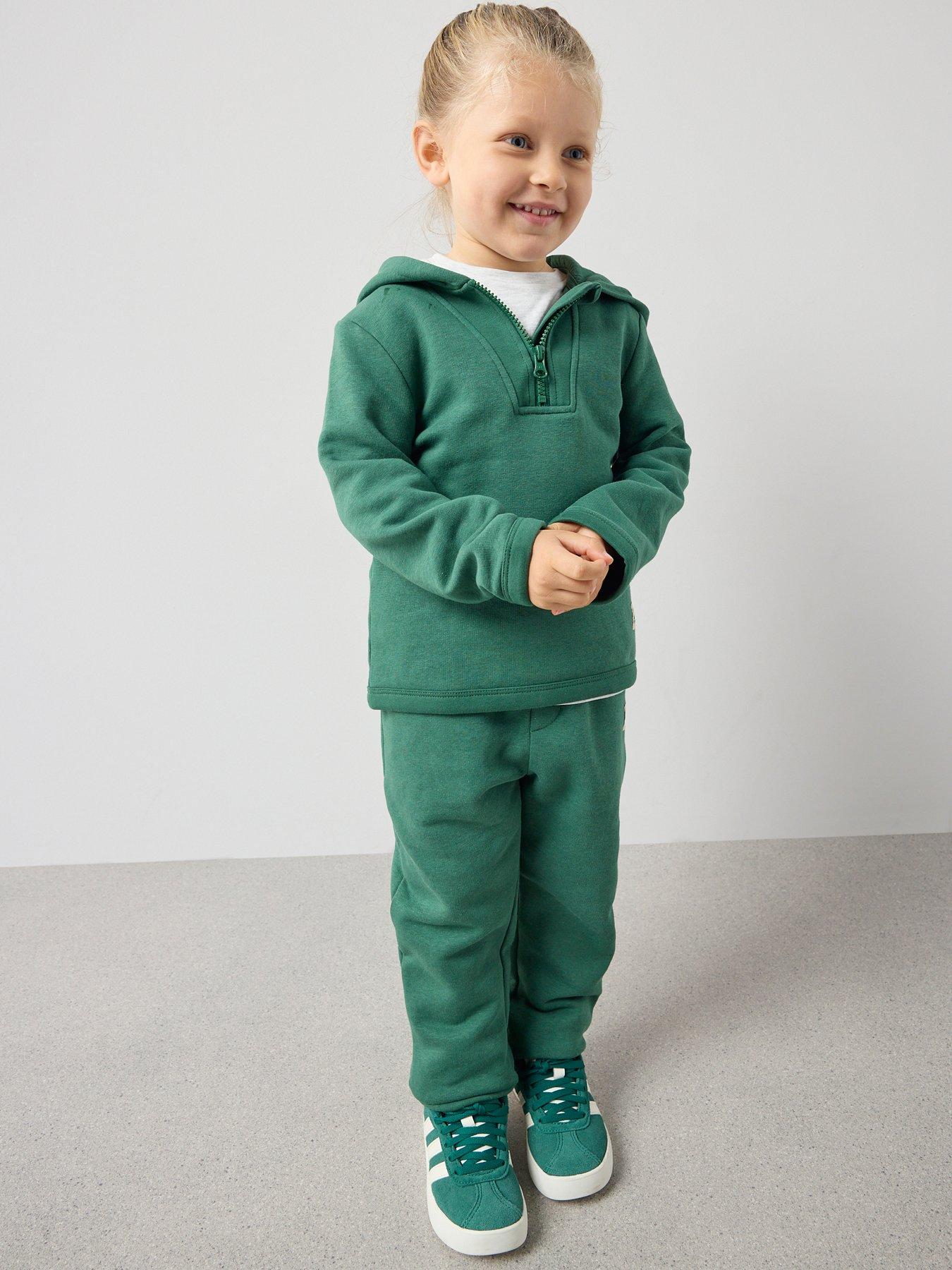  image of the-very-collection-boys-3-piece-soft-hoodie-joggers-and-t-shirt-set-green
