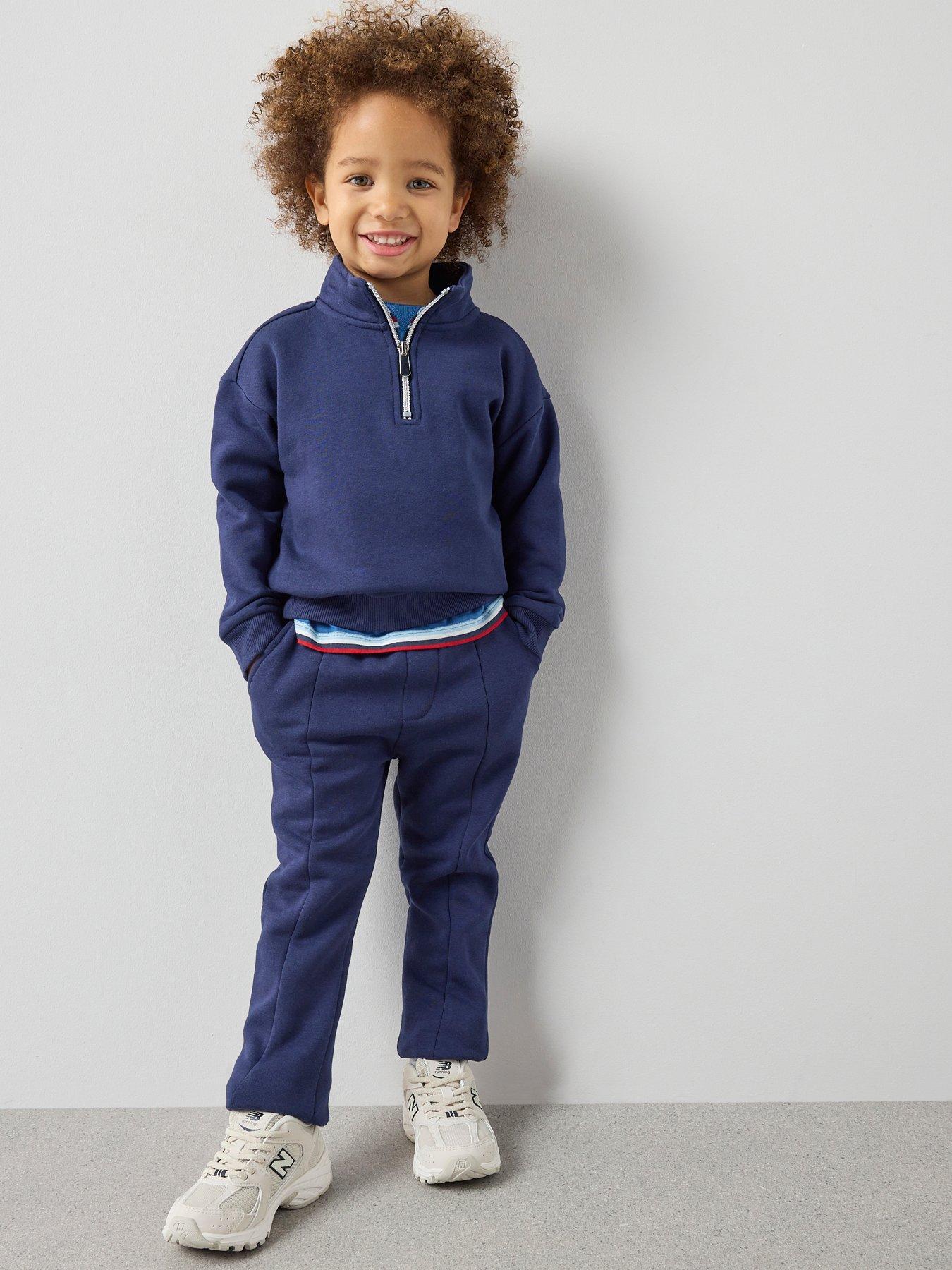 The Very Collection Boys Smart Zip Up Pocket Detail Top And Trousers Set - Blue