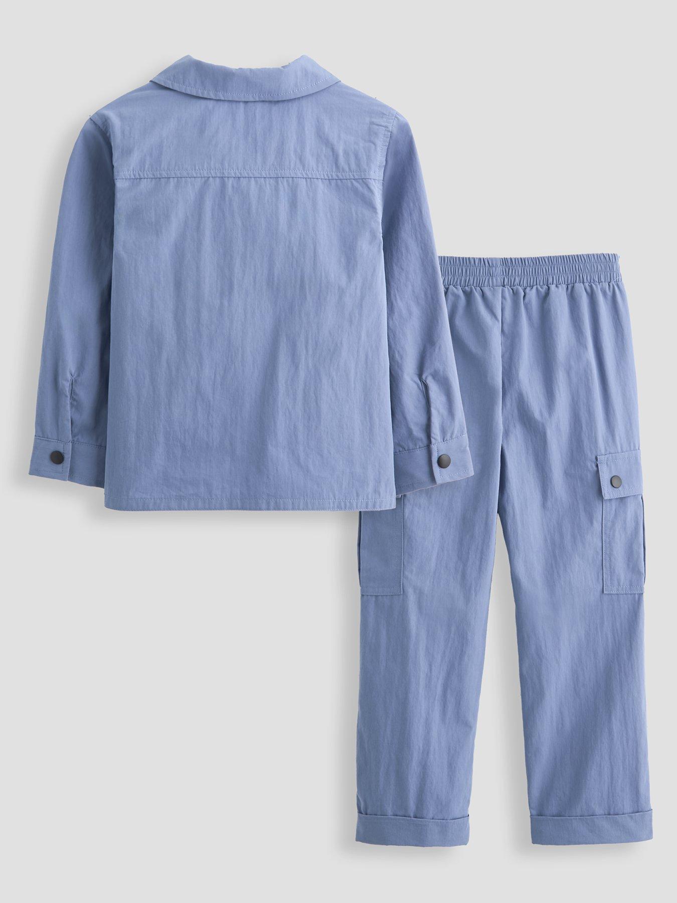 Image 2 of 5 of The Very Collection Boys Smart Zip Up Pocket Detail Top And Trousers Set - Blue