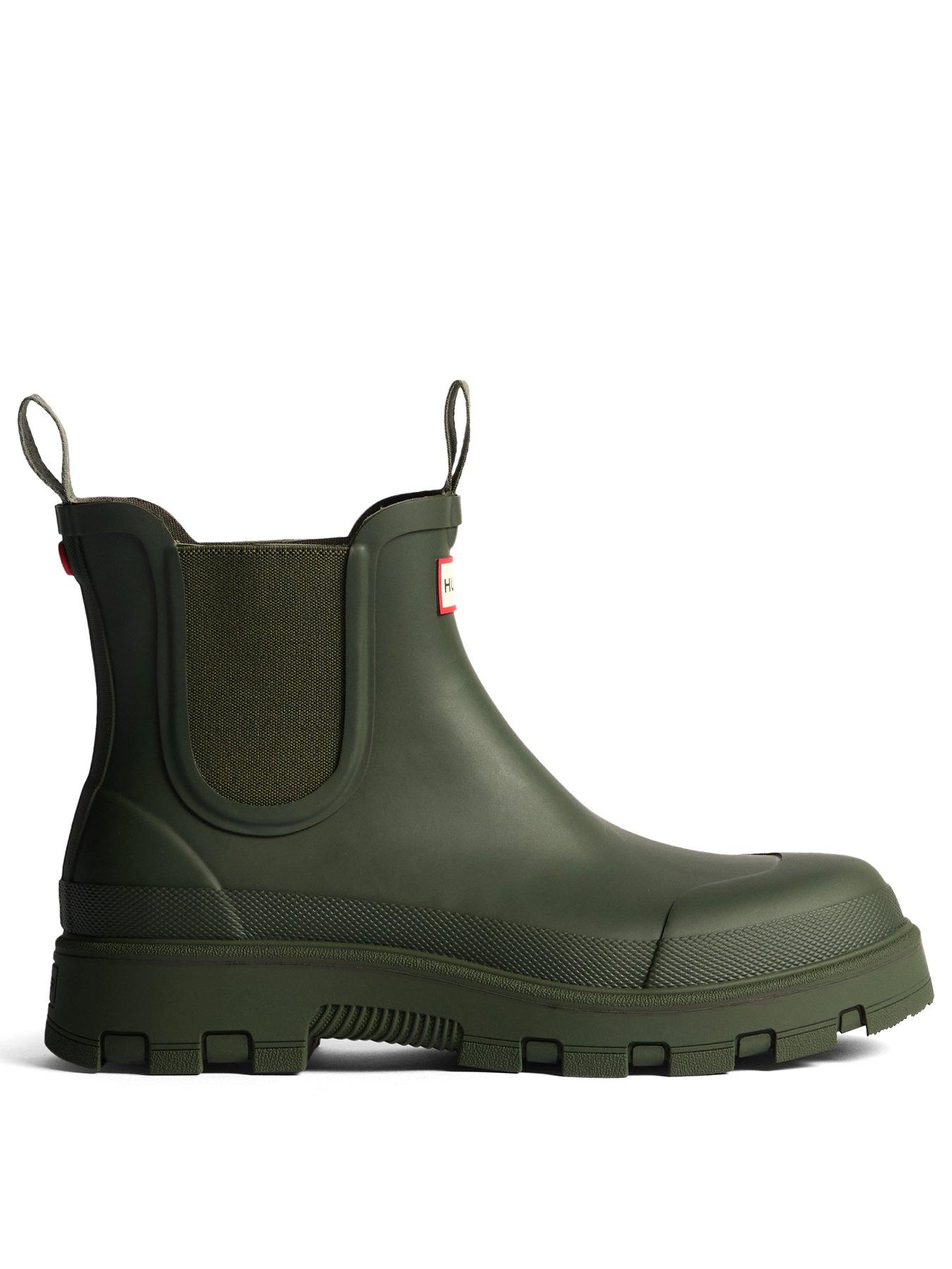  image of hunter-elements-elastic-chelsea-wellignton-boot--khaki